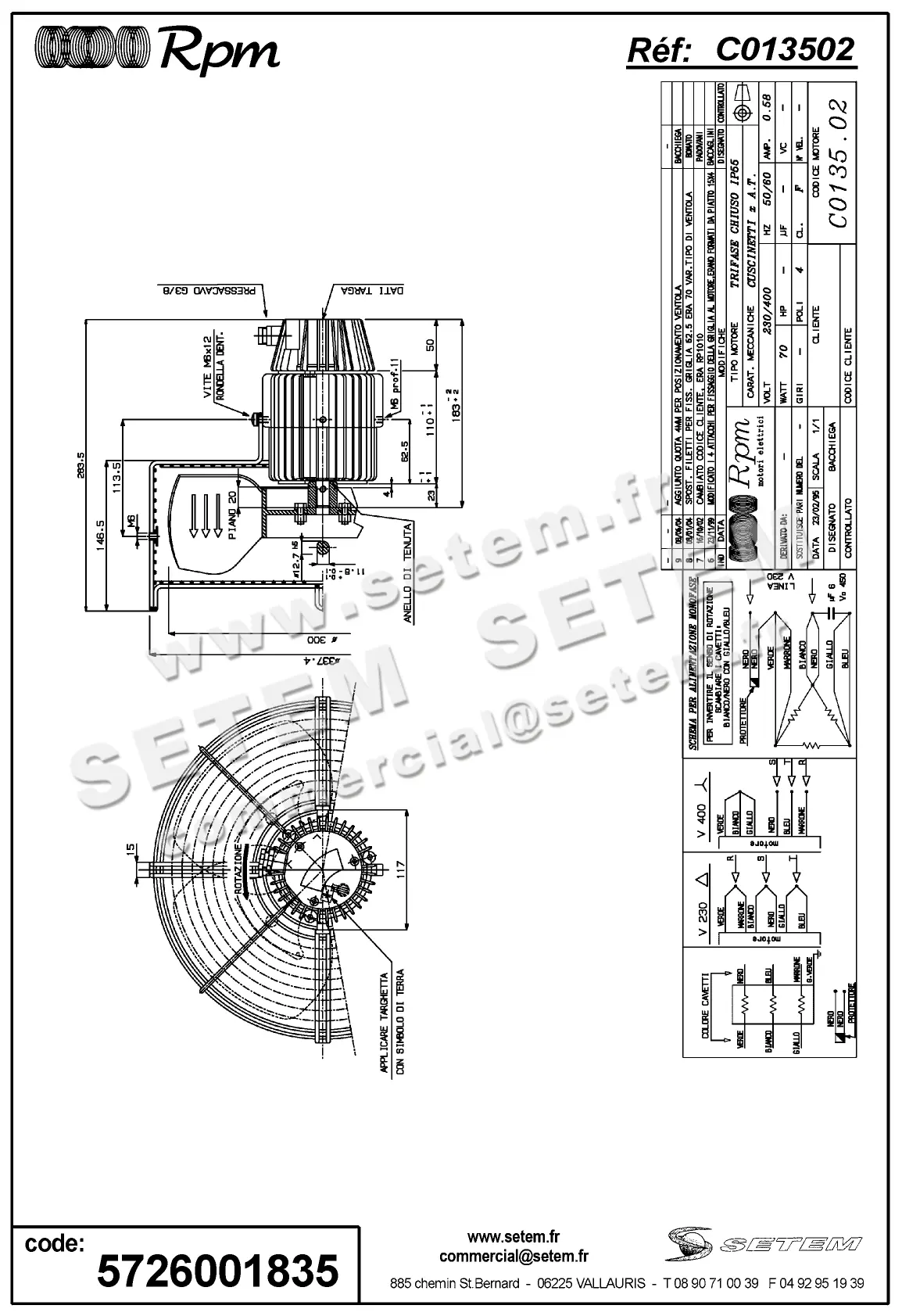 5726001835-MOTEUR RPM C013502