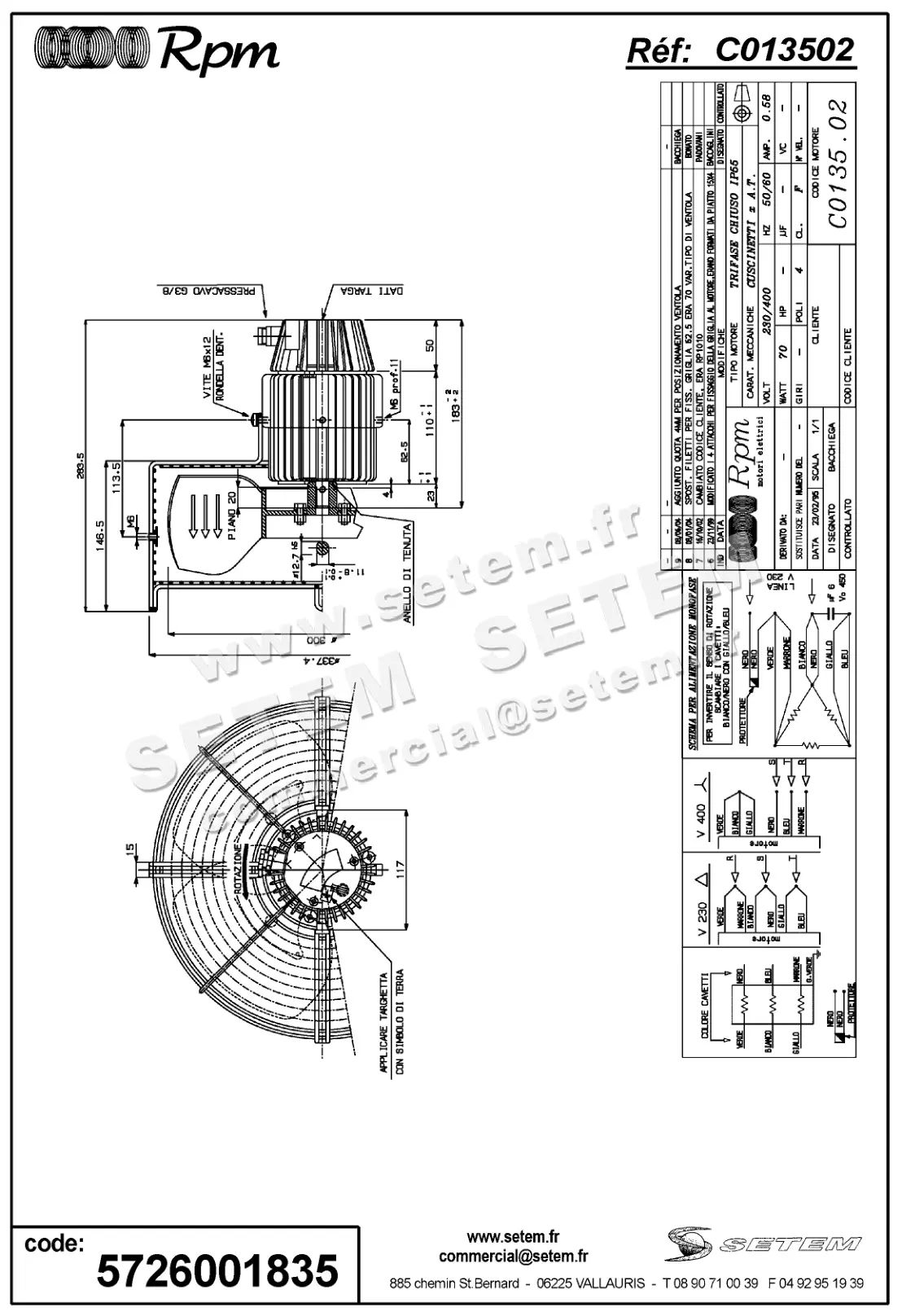 5726001835-MOTEUR RPM C013502