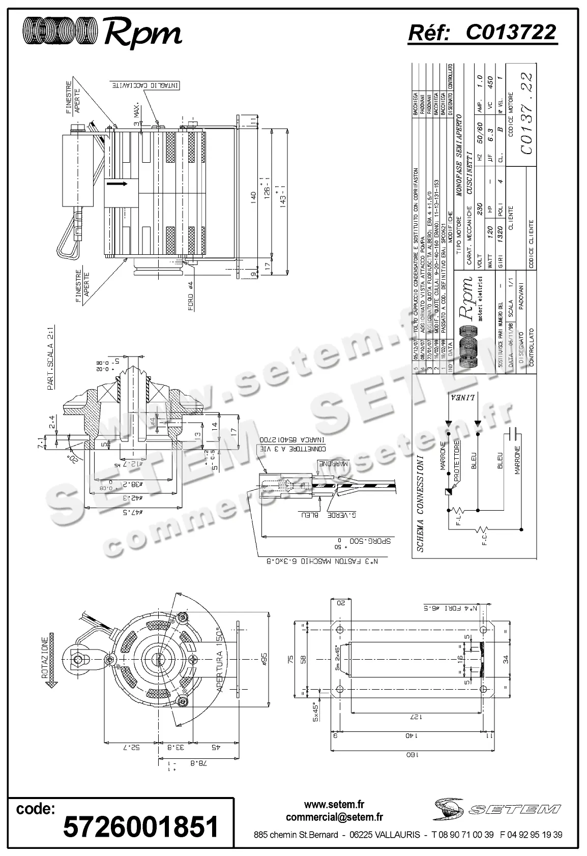 5726001851-MOTEUR RPM C013722