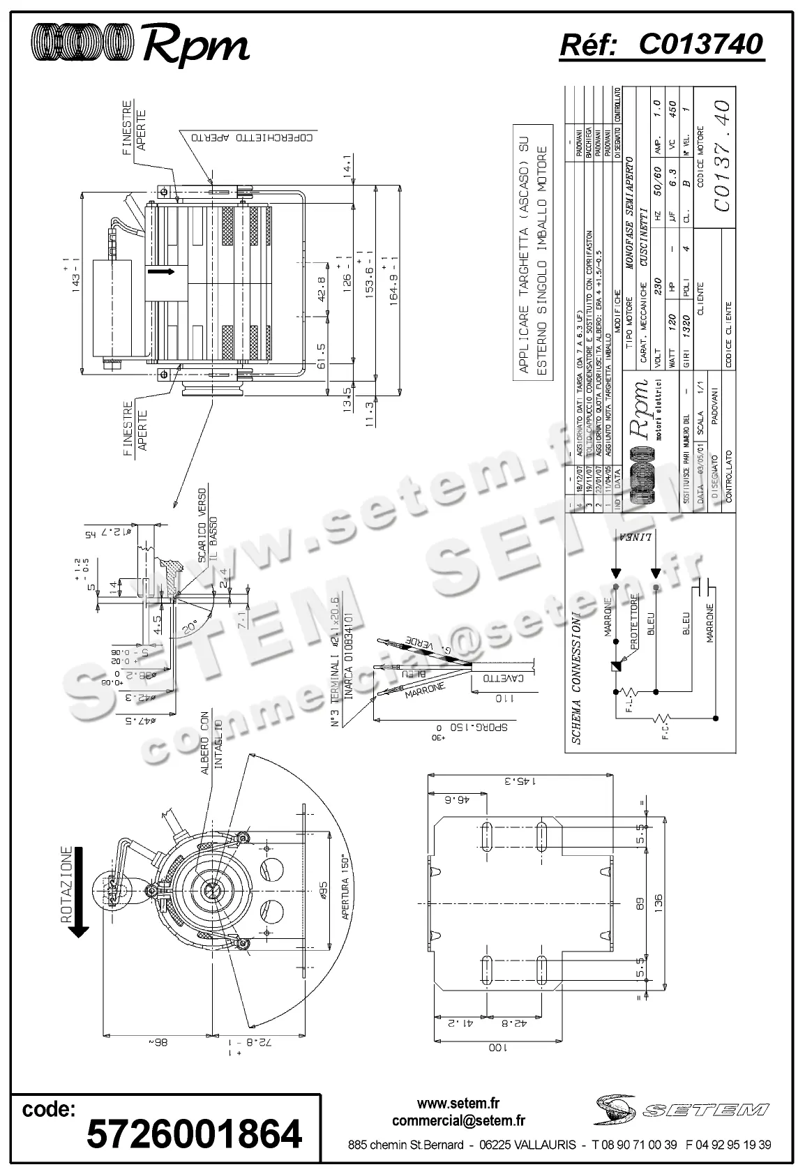 5726001864-MOTEUR RPM C013740