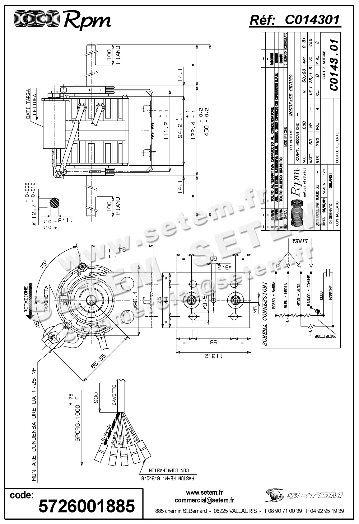 5726001885-MOTEUR RPM C014301