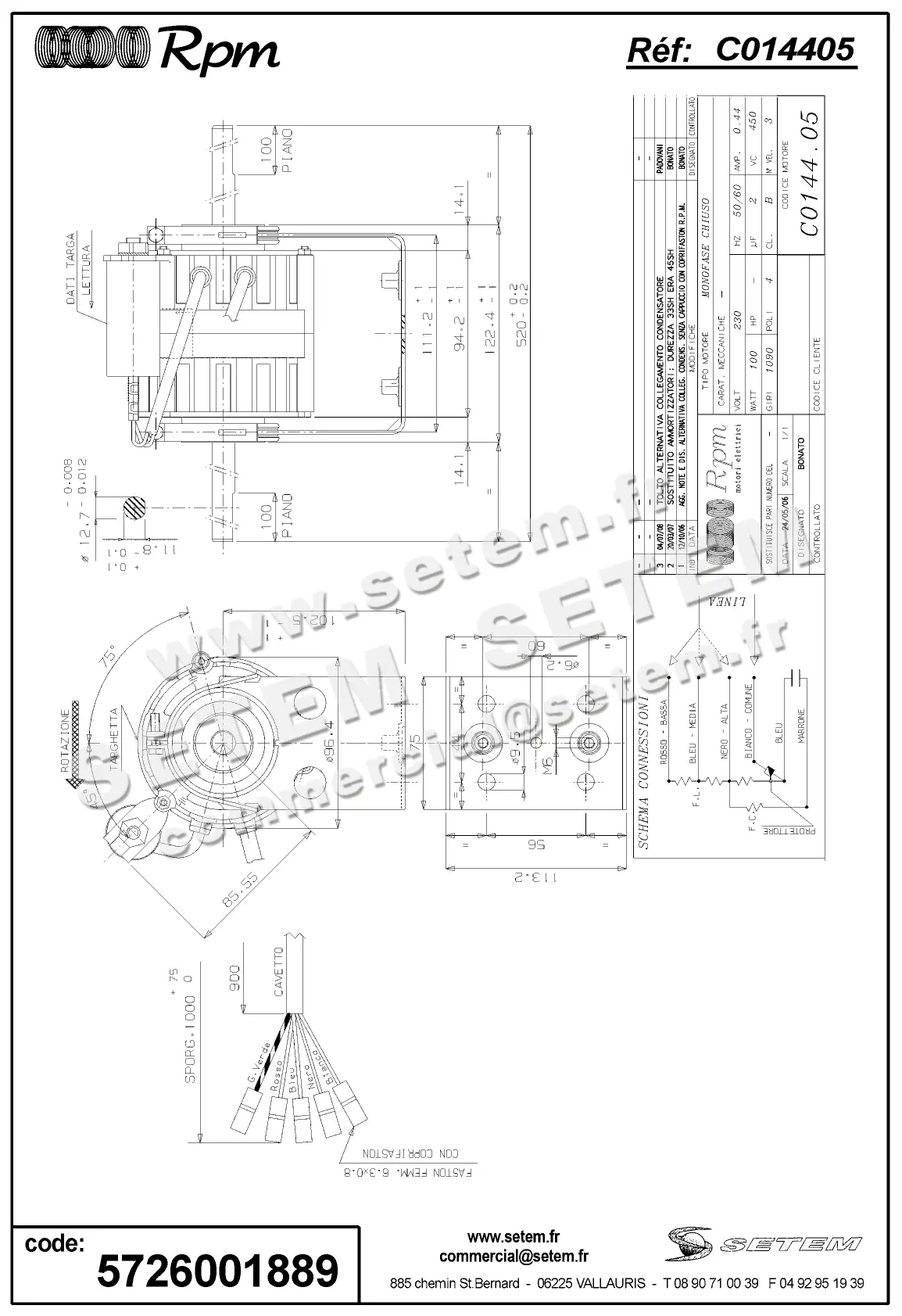5726001889-MOTEUR RPM C014500