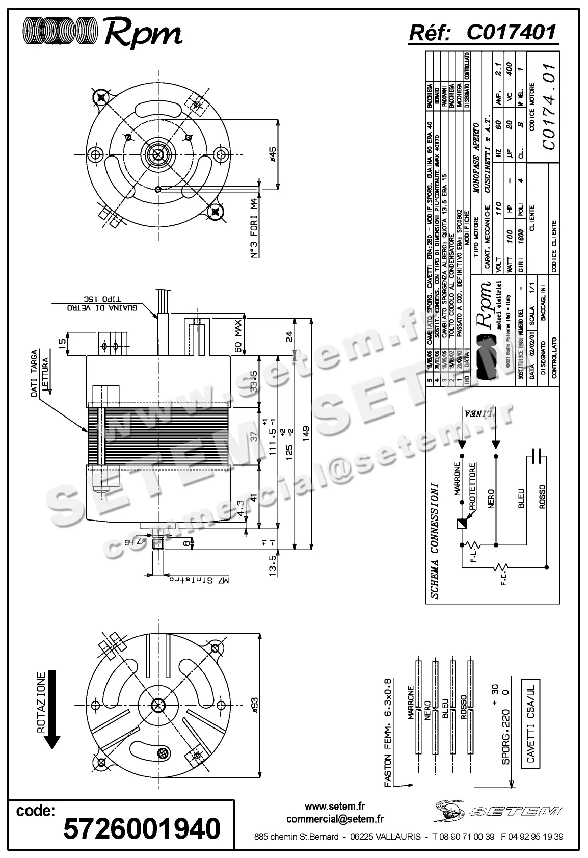 5726001940-MOTEUR RPM C017401