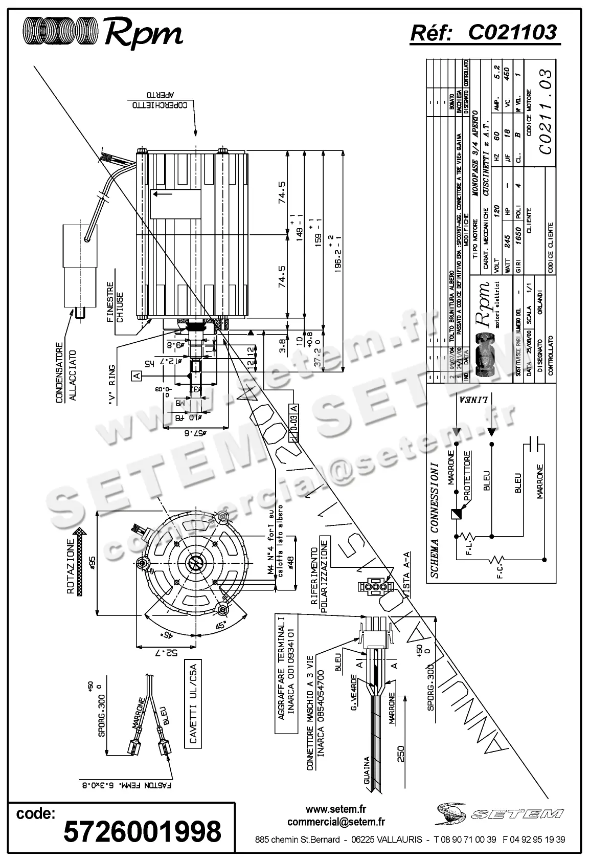 5726001998-MOTEUR RPM C021103