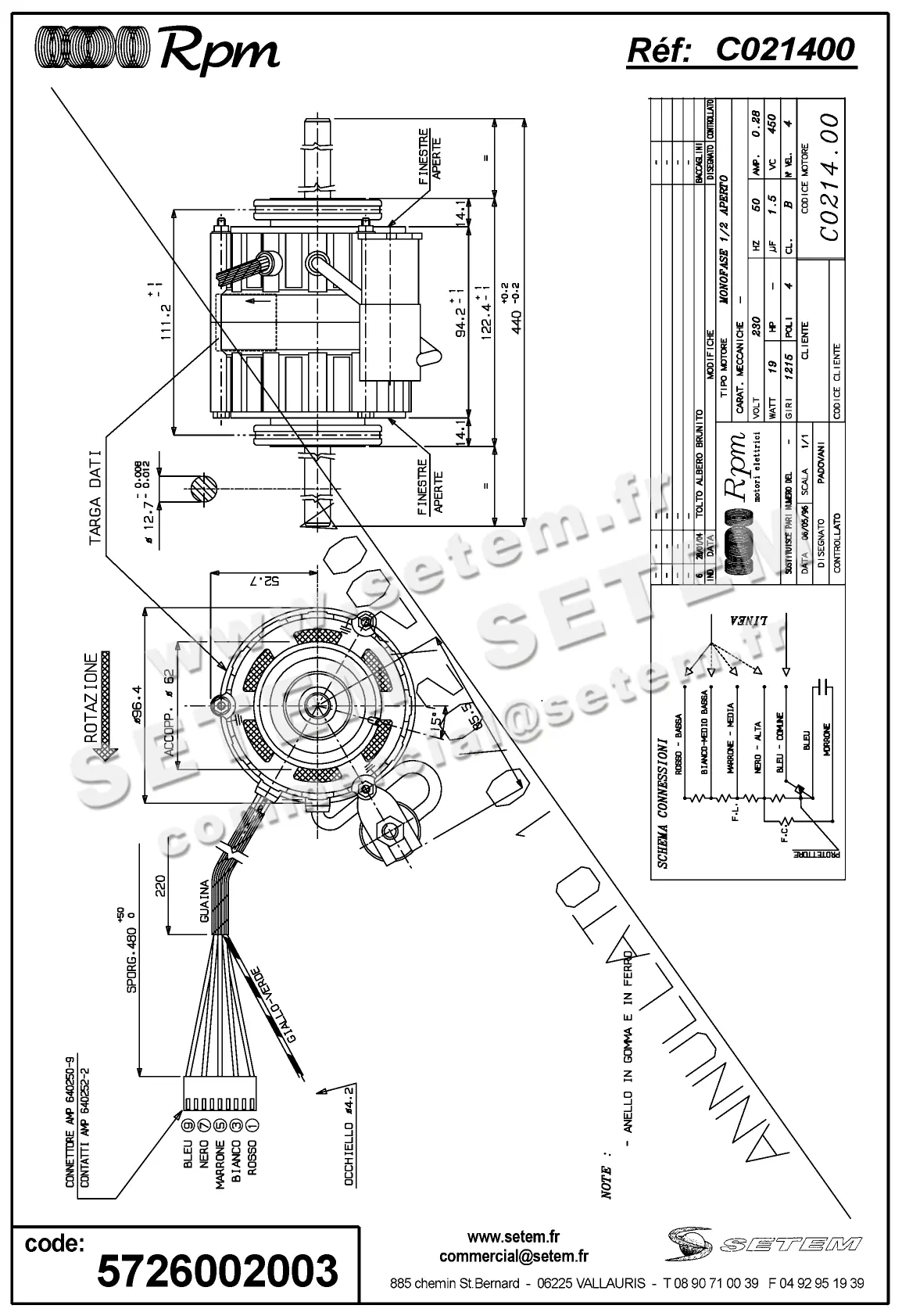 5726002003-MOTEUR RPM C021400