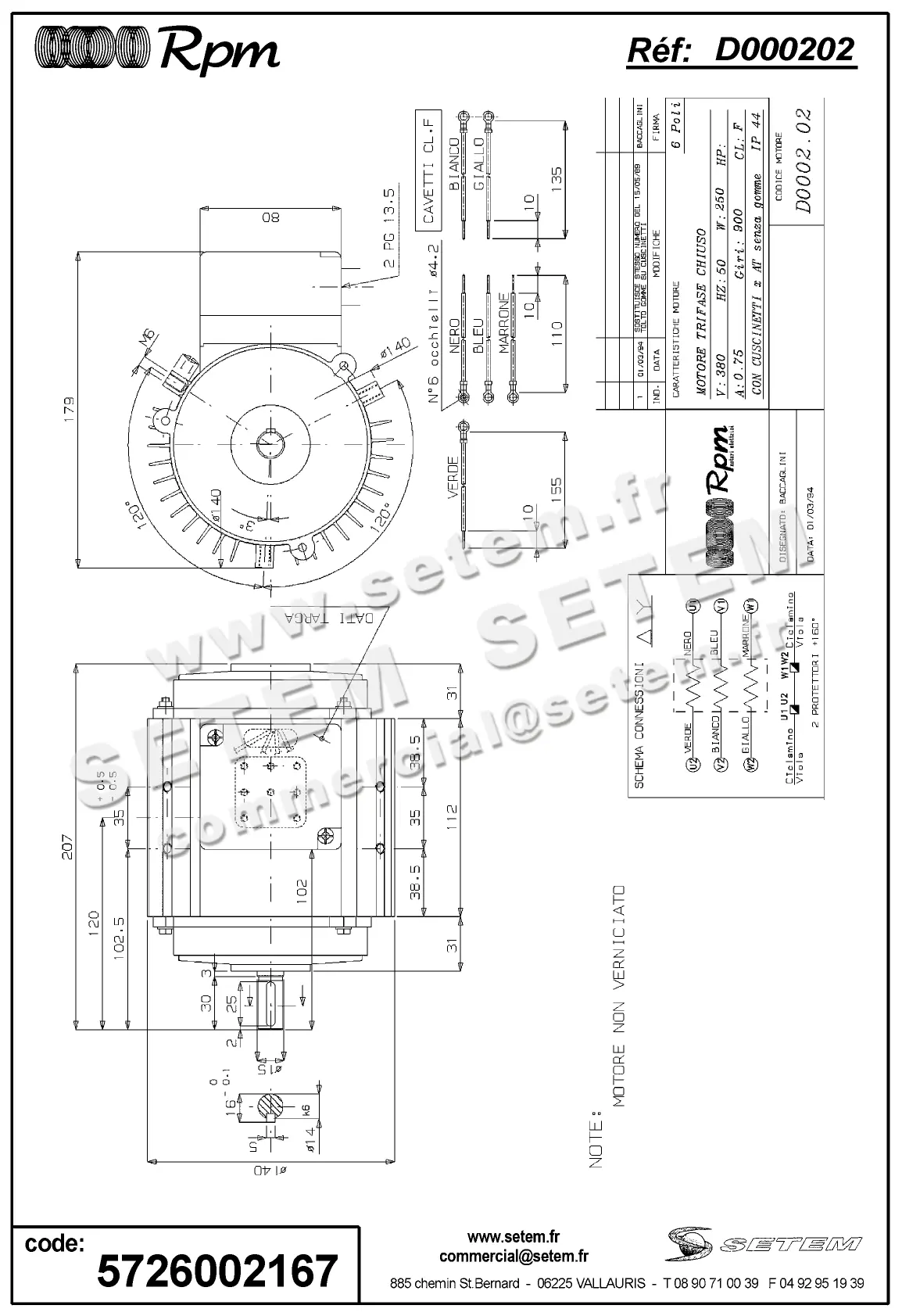 5726002167-MOTEUR RPM D000202