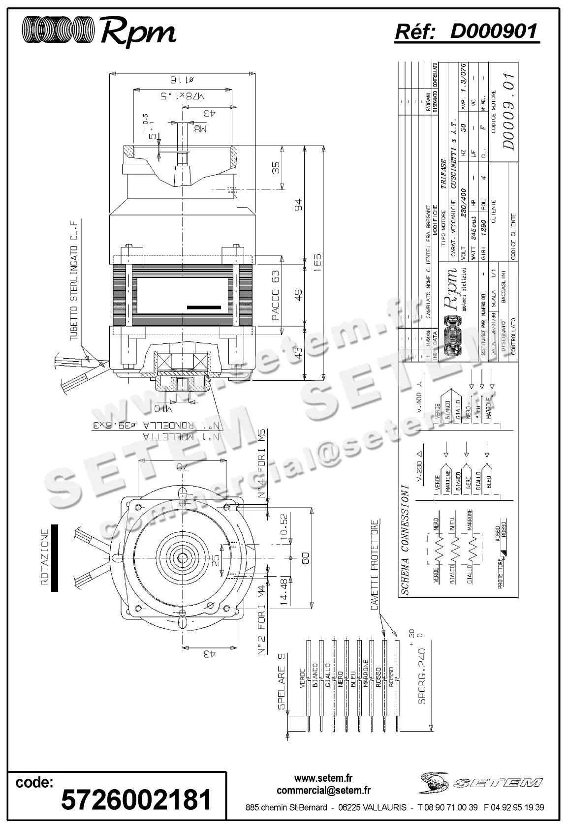 5726002181-MOTEUR RPM D000901