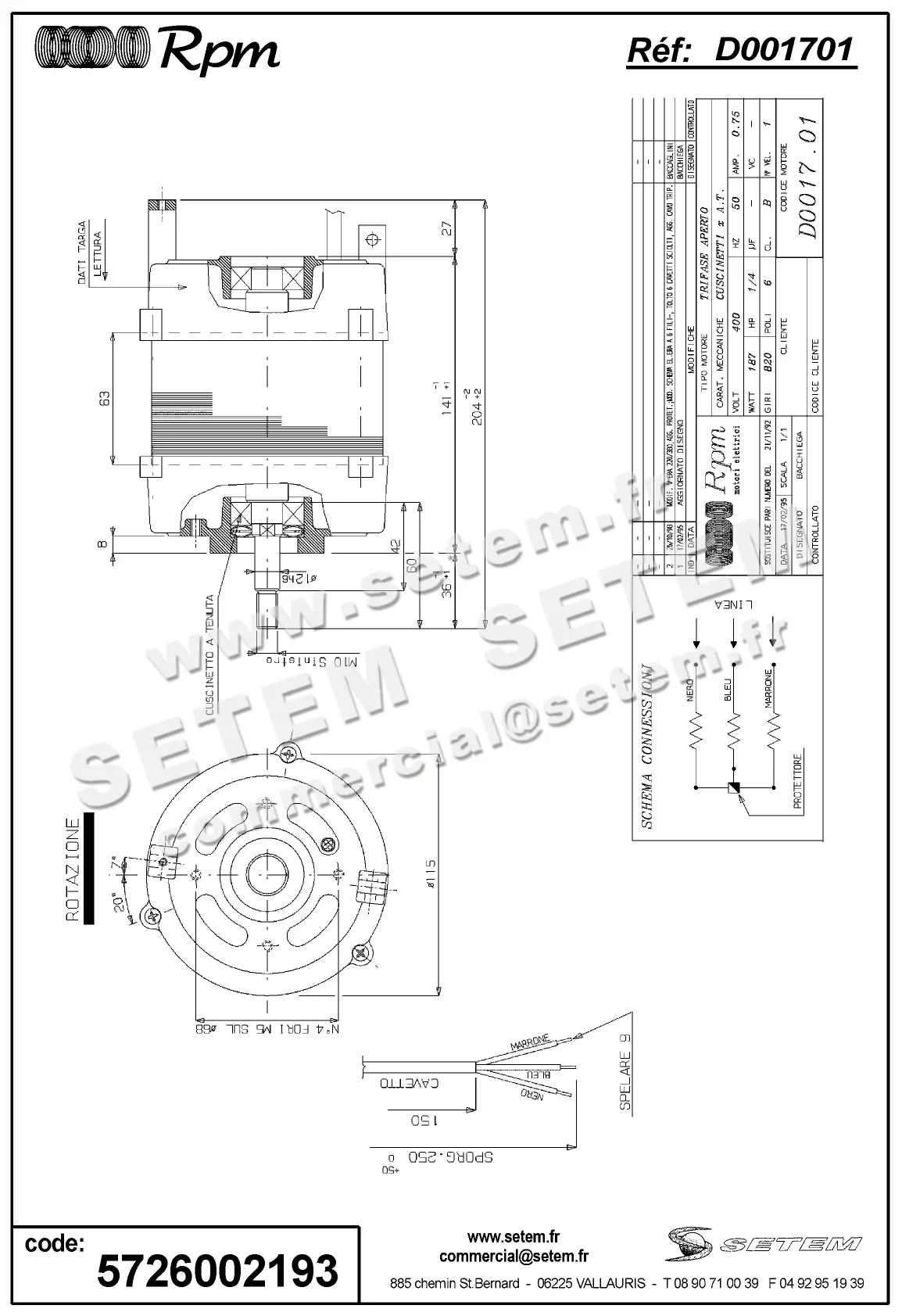 5726002193-MOTEUR RPM D001701