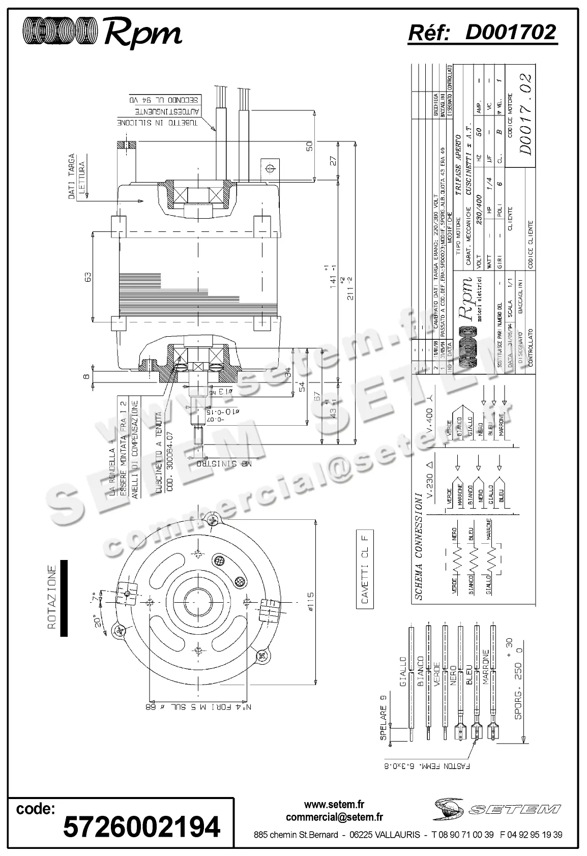 5726002194-MOTEUR RPM D001702