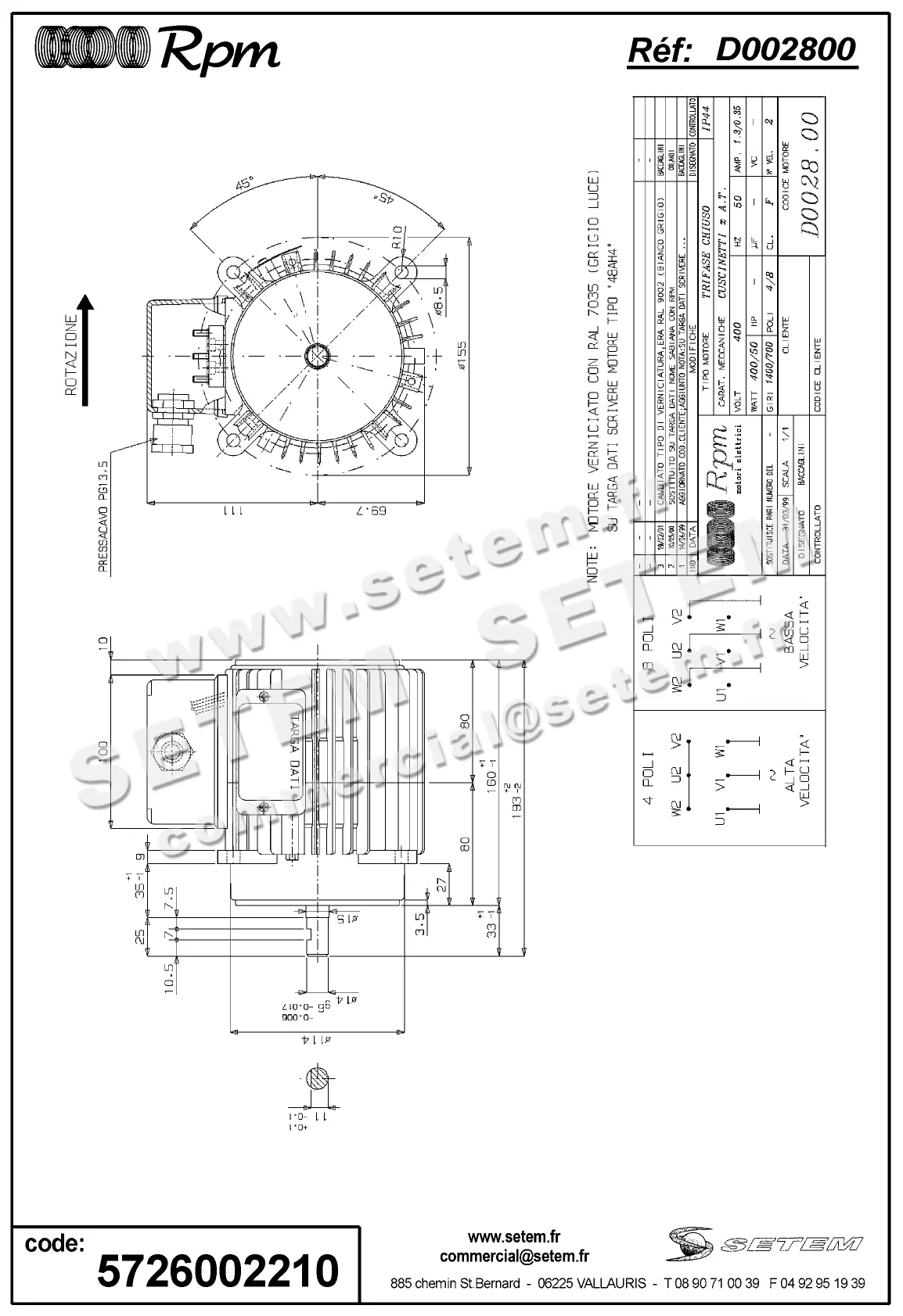 5726002210-MOTEUR RPM D002800