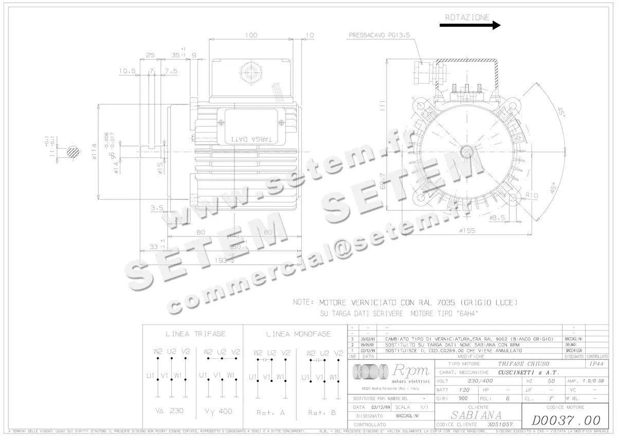 5726002219-MOTEUR RPM D003700 6AH4 "3051057" 3