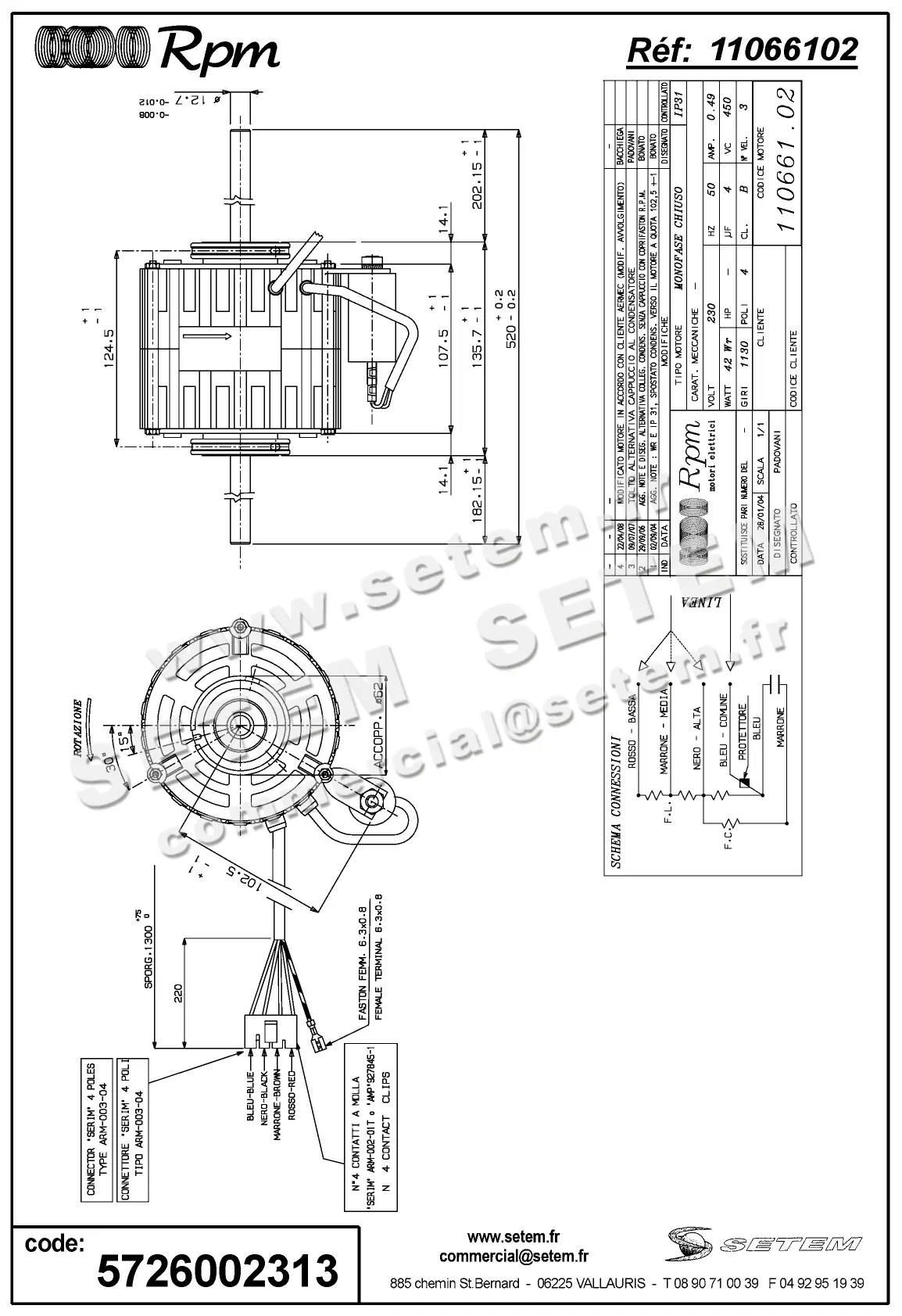 5726002313-MOTEUR RPM 11066102 2