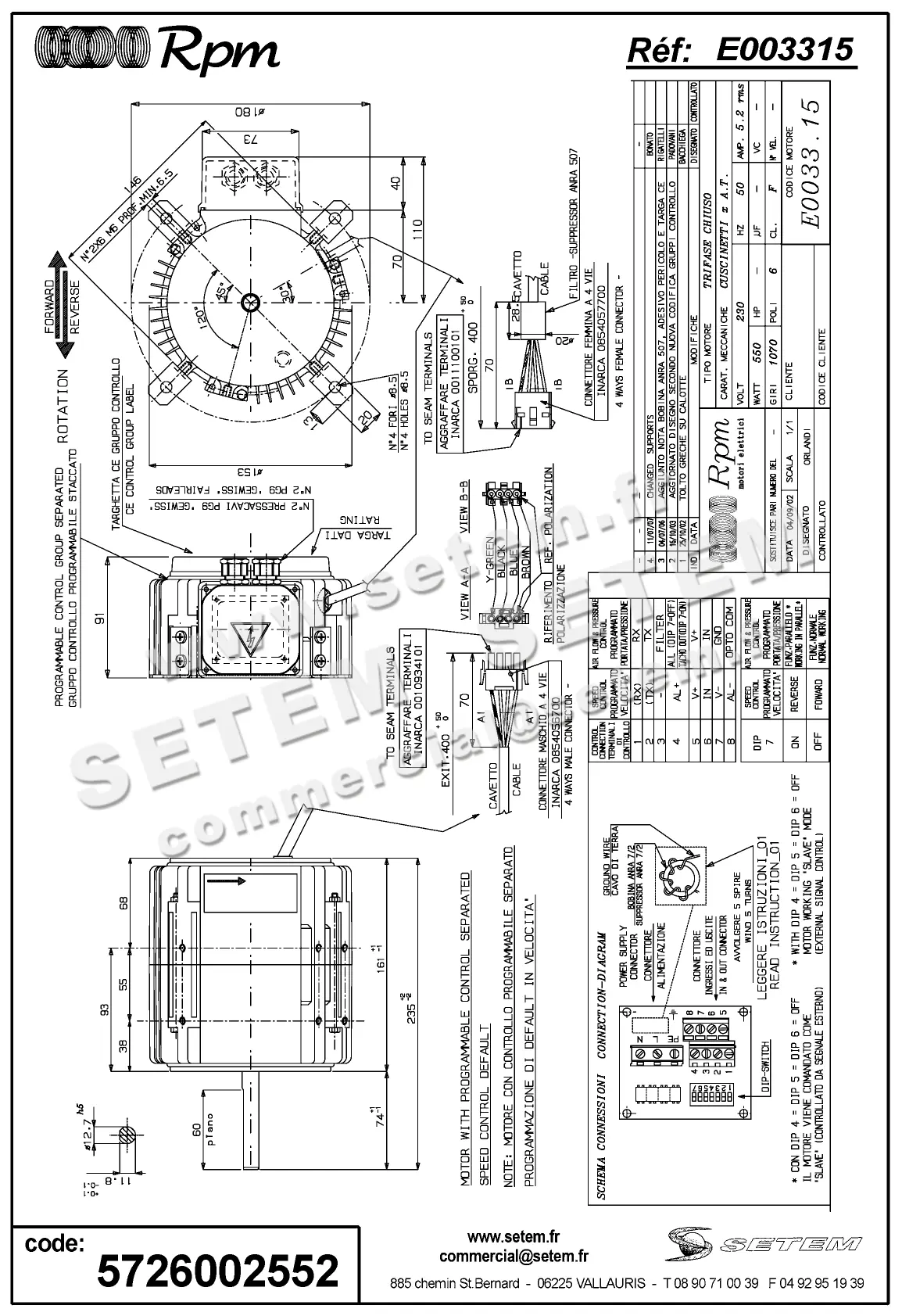 5726002552-MOTEUR RPM E003315