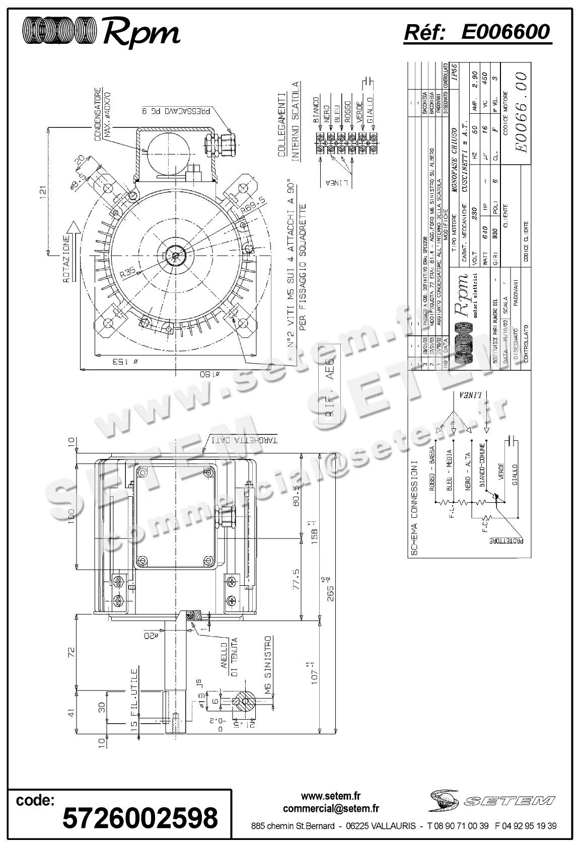 5726002598-MOTEUR RPM E006600