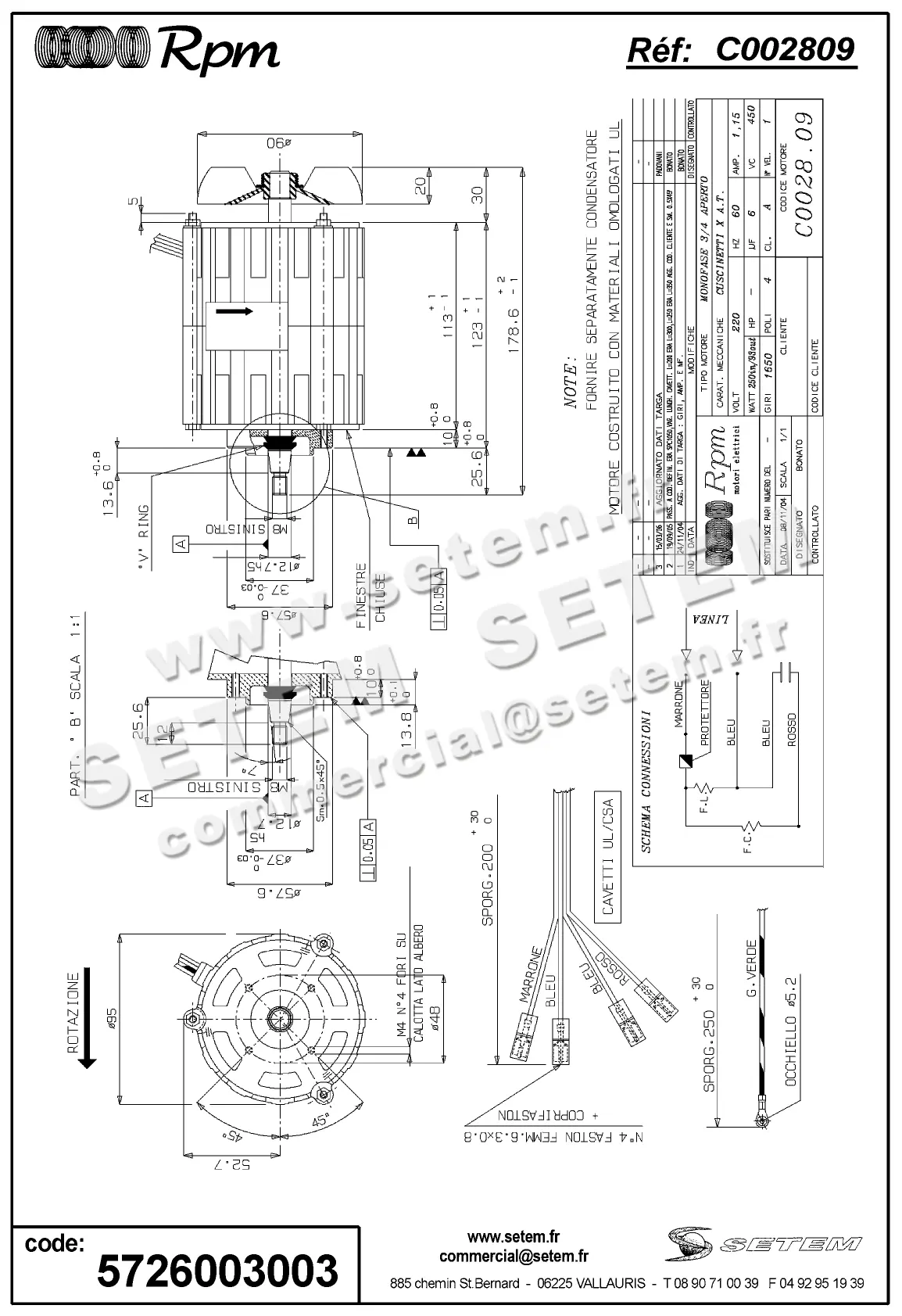 5726003003-MOTEUR RPM C002809