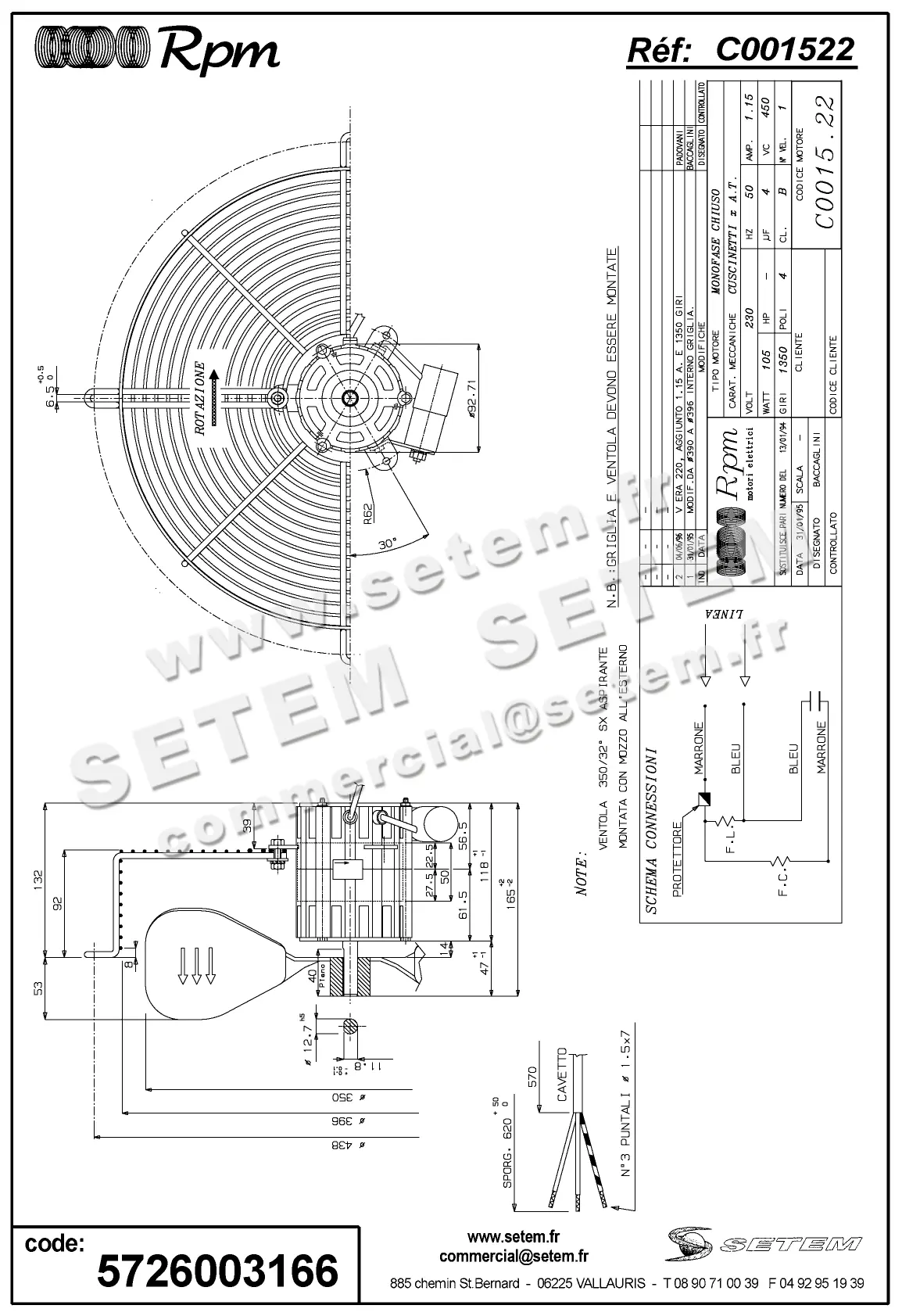 5726003166-VENTILATEUR RPM C001522