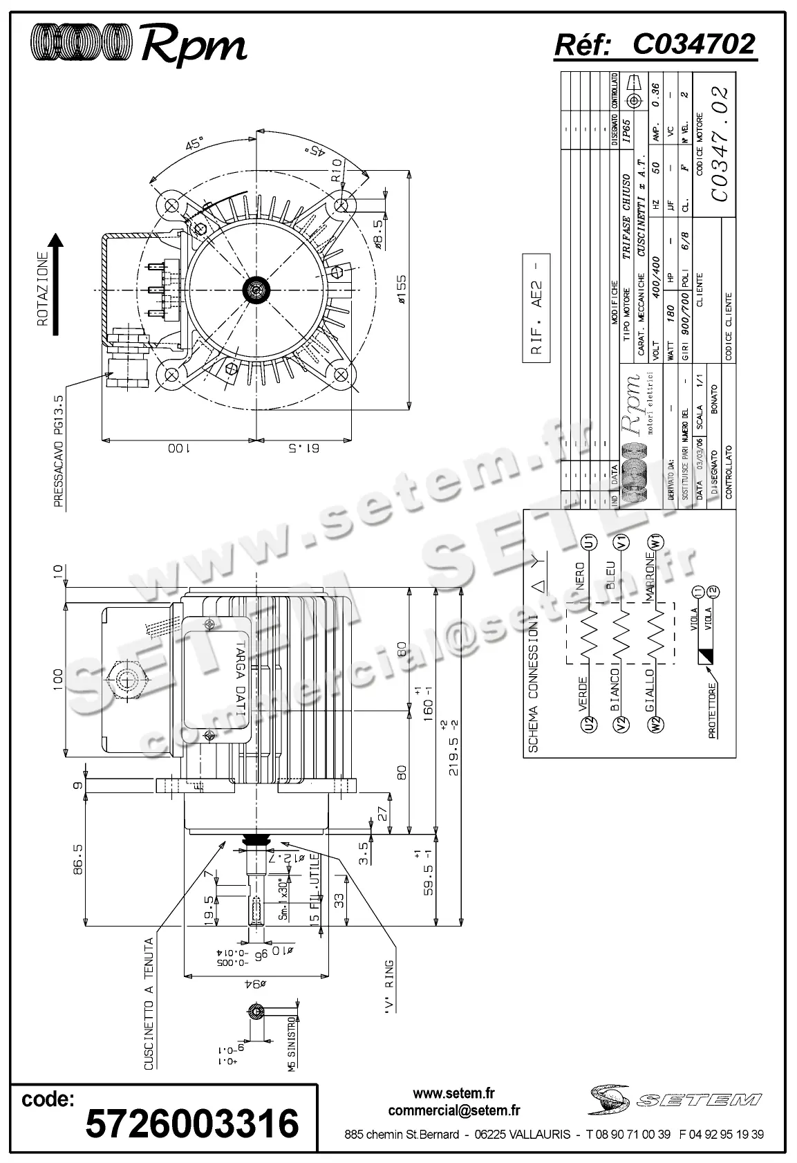 5726003316-MOTEUR RPM C034702