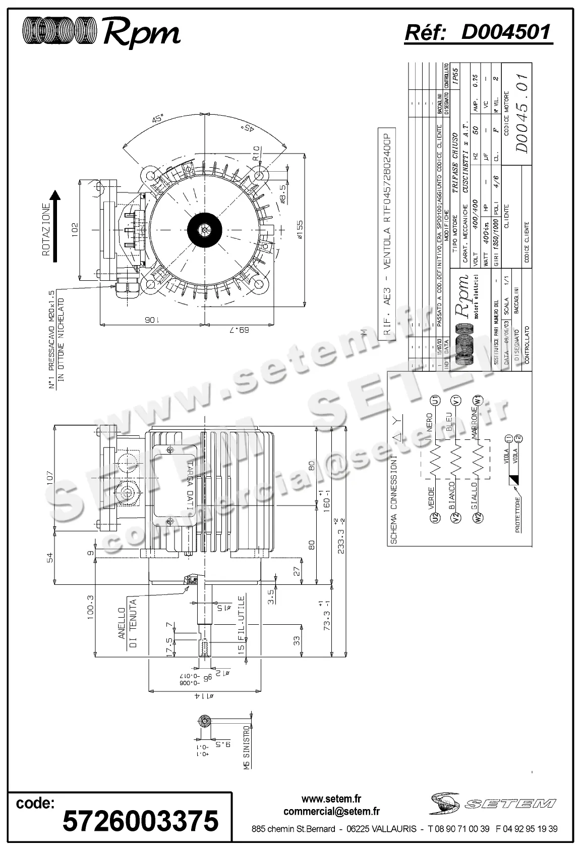5726003375-MOTEUR RPM D004501