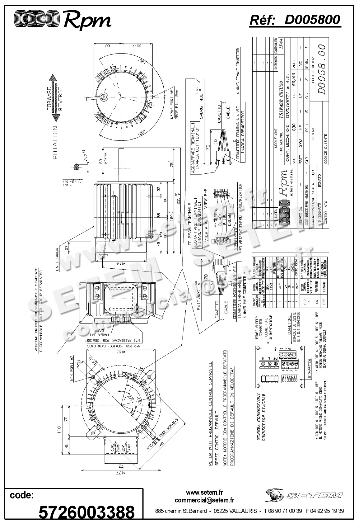 5726003388-MOTEUR RPM D005800