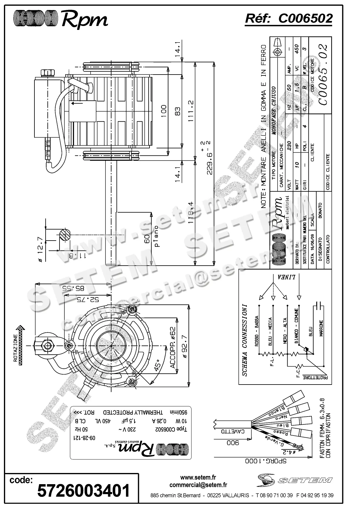 5726003401-MOTEUR RPM C006502 5