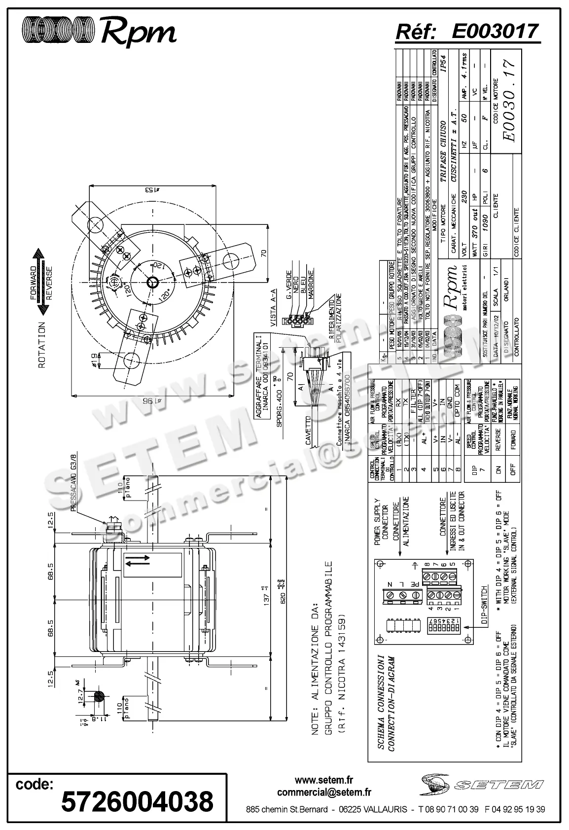 5726004038-MOTEUR RPM E003017