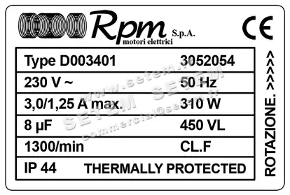 5726004209-MOTEUR RPM D003401 "3052054" 3