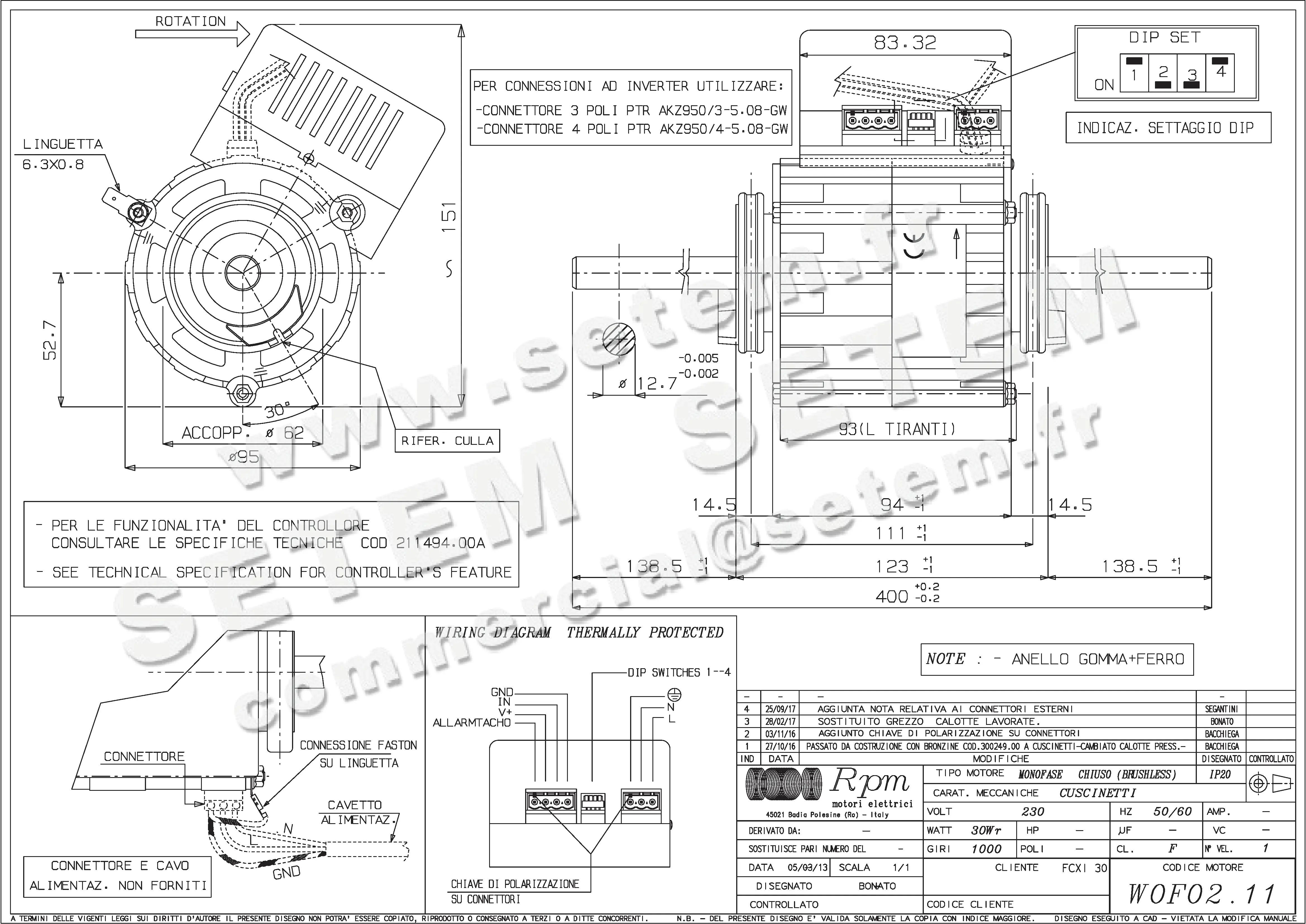 5726005062-MOTEUR RPM W0F0211 "5213860"