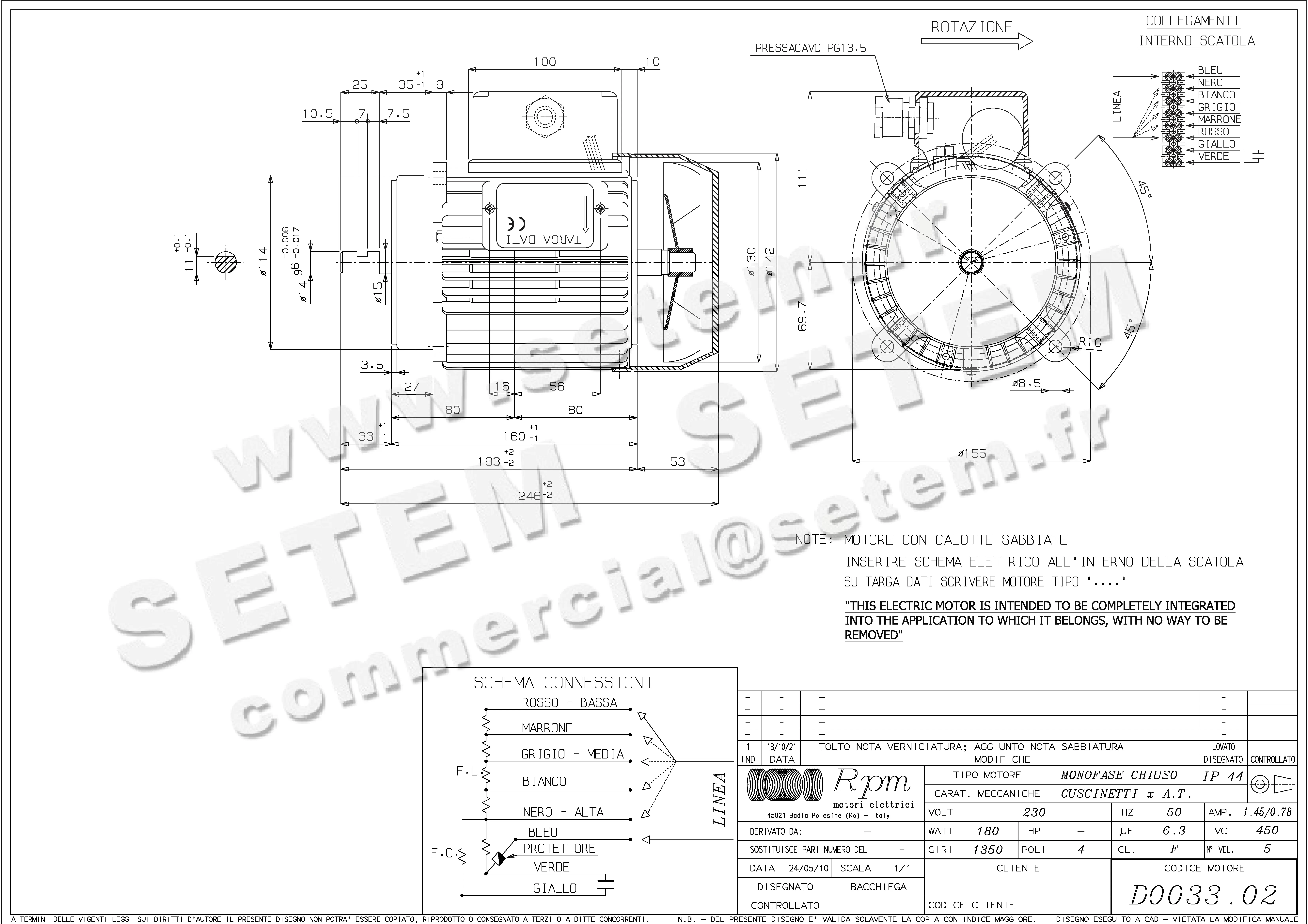 5726005302-MOTEUR RPM D003302 "3052052"