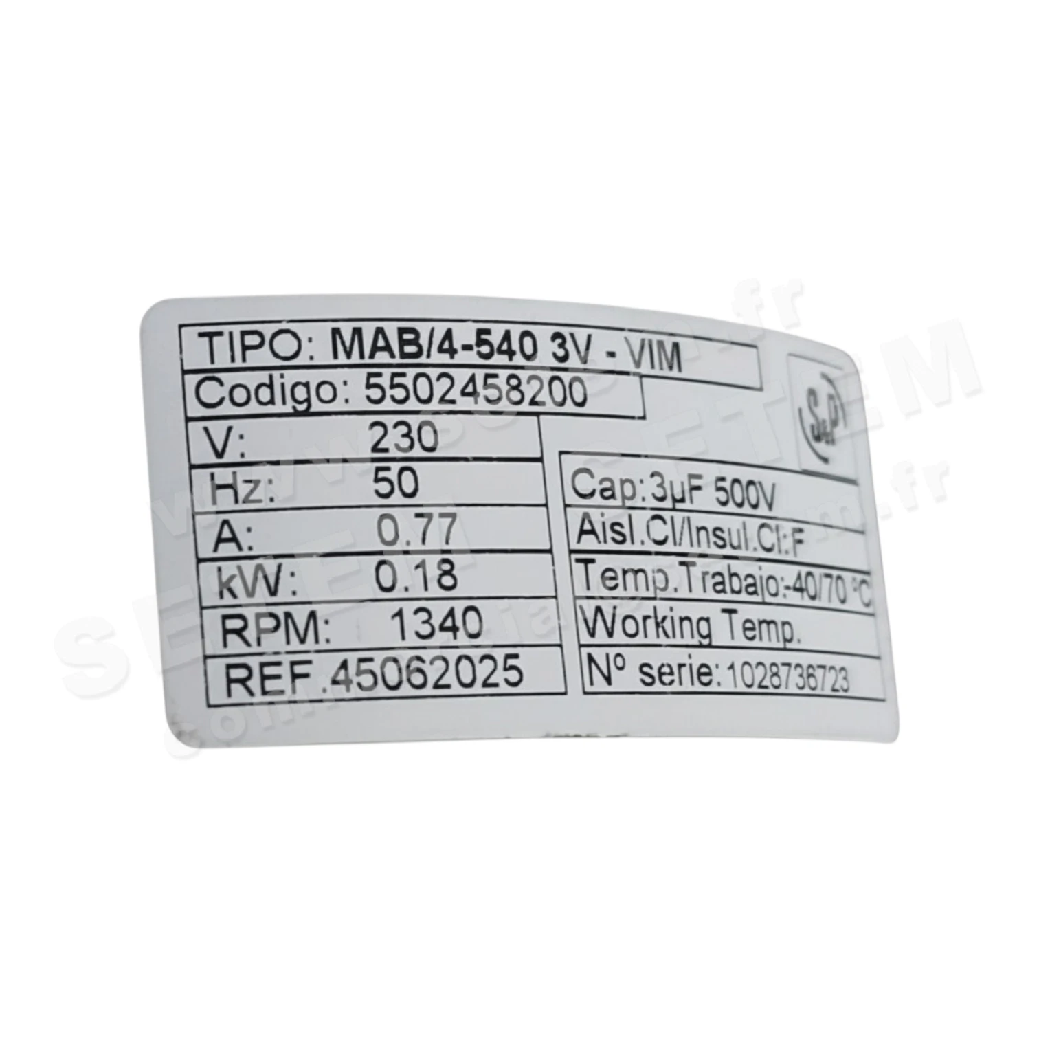 MOTEUR B018900/201101U 4