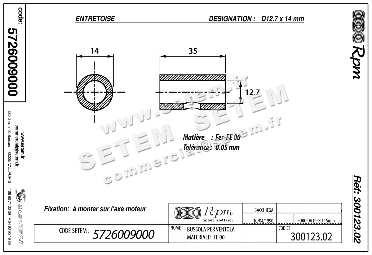 5726009000-ENTRETOISE RPM D12.70X14MM