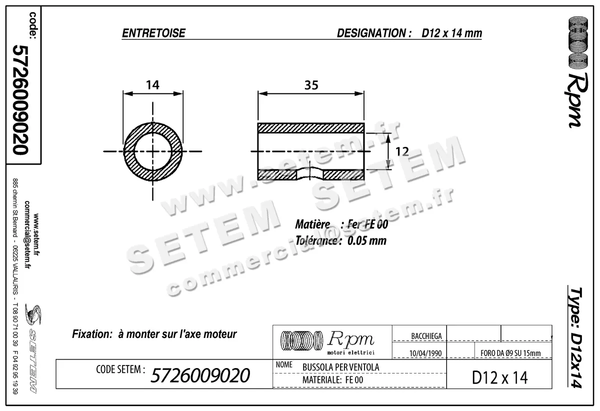 5726009020-ENTRETOISE RPM D12X14MM