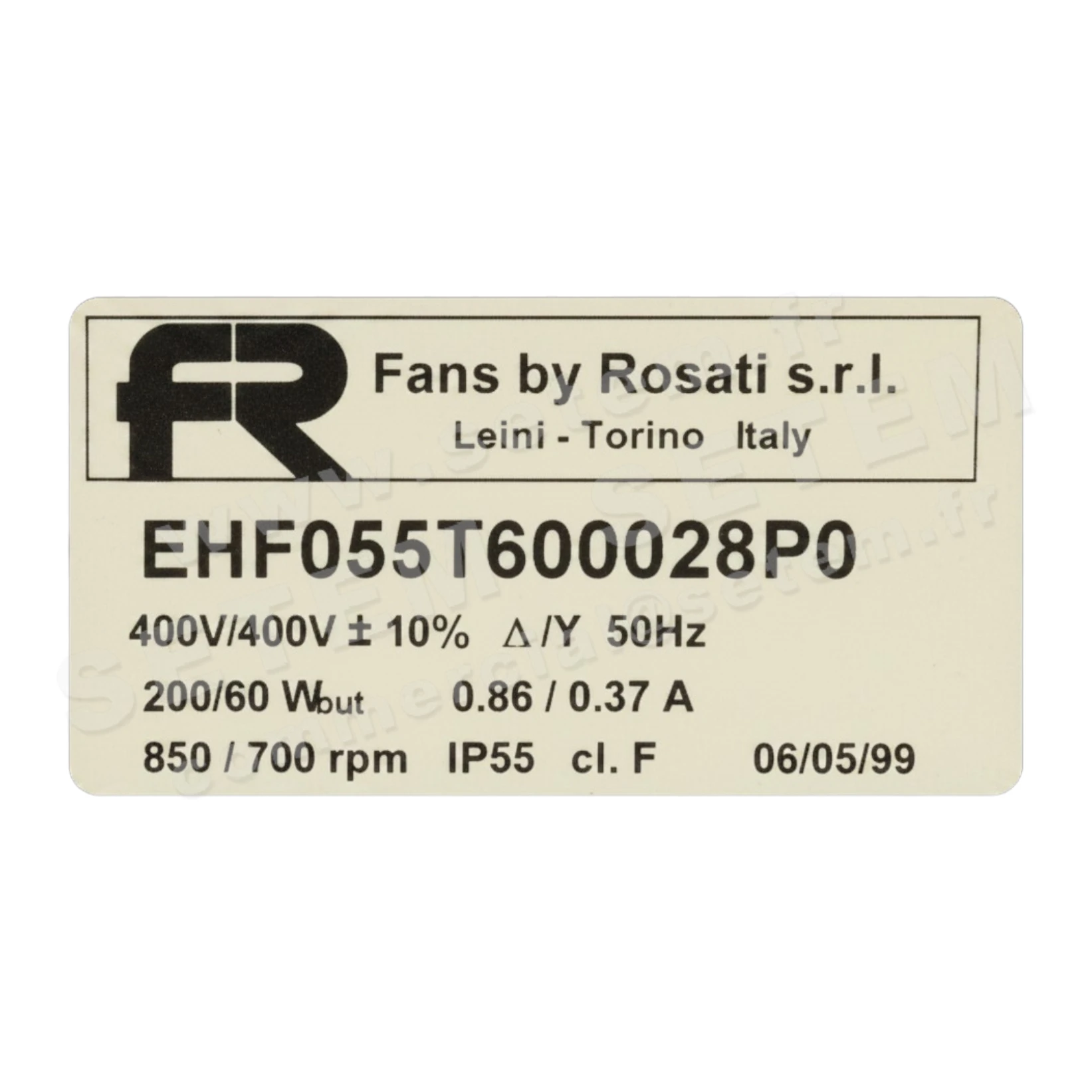5740005160-VENTILATEUR ROSATI EHF055T600028P0 T400V 2V 2