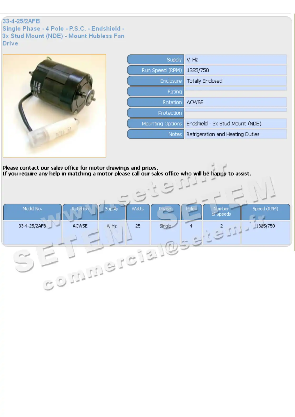 5743000033-MOTEUR REMCO 33.4.25/2AFB AF2H6697K 4