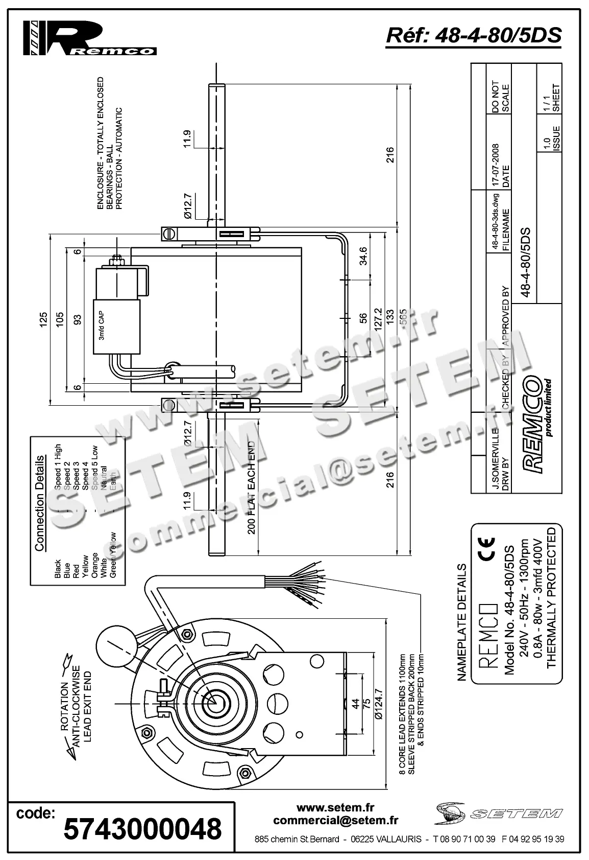 5743000048-MOTEUR REMCO 48.4.80/5DS 2