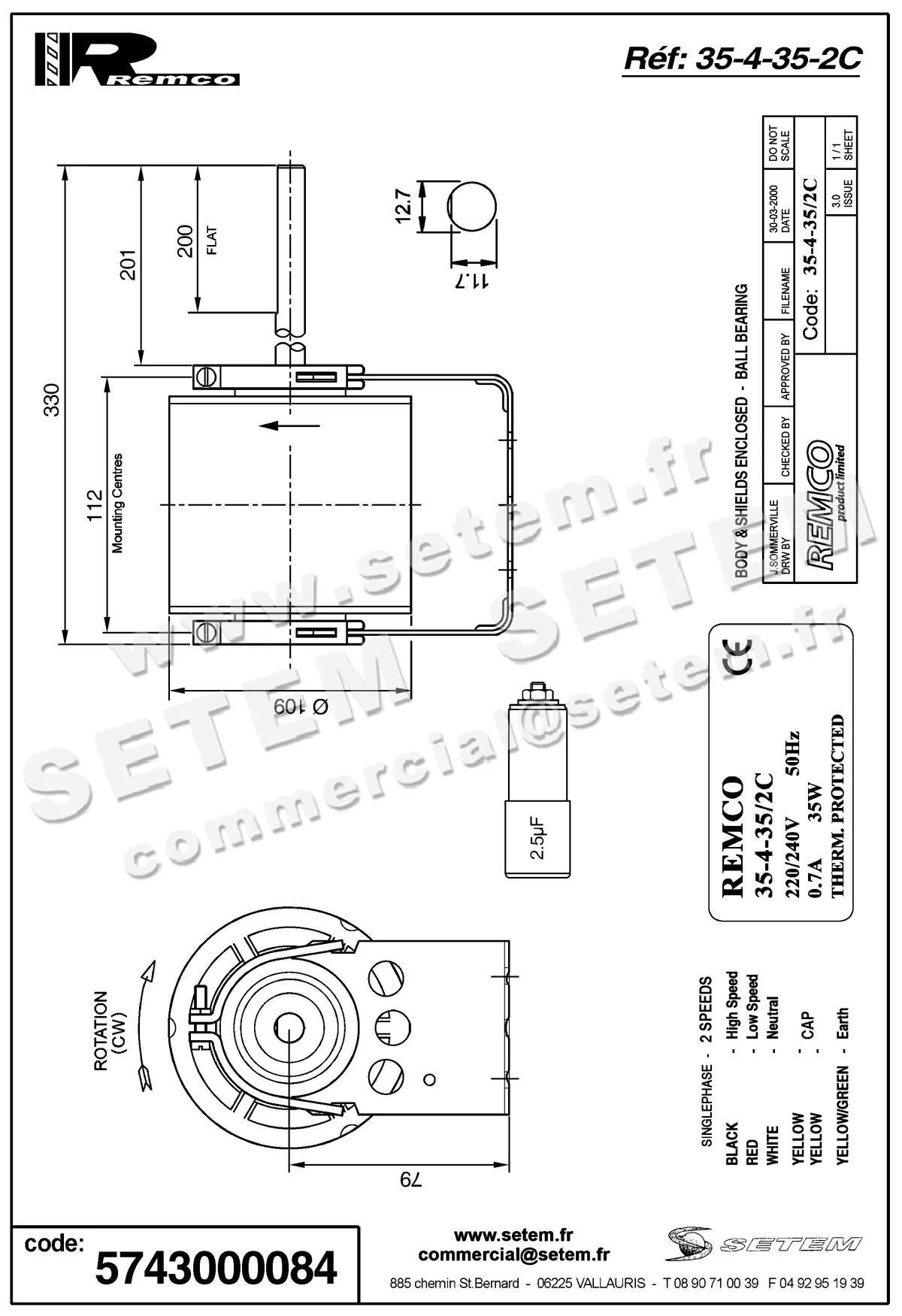 5743000084-MOTEUR REMCO 35.4.35/2C 2