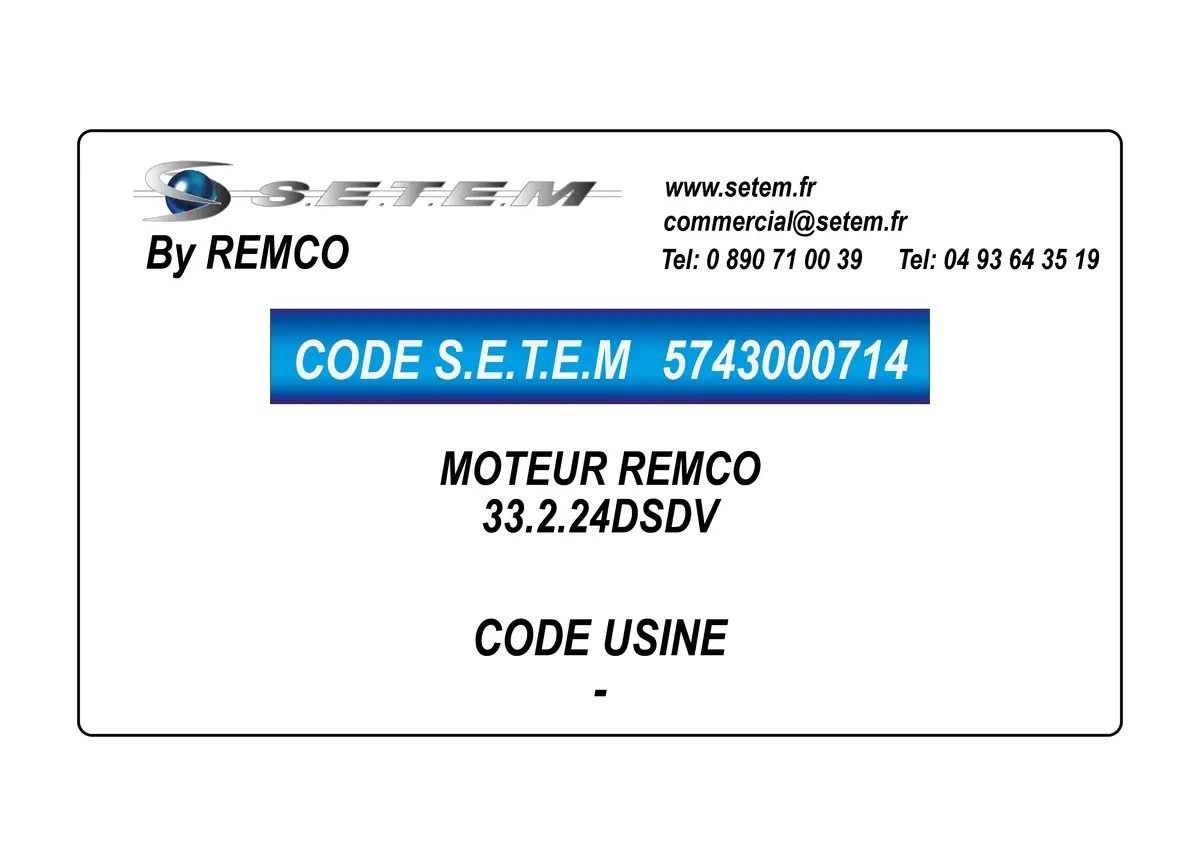 5743000714-MOTEUR REMCO 33.2.24DSDV