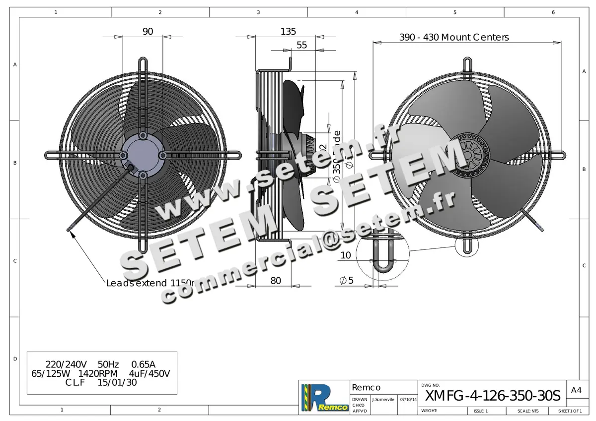 5743000834-VENTILATEUR REMCO XMFG-4-126-350-30S 2