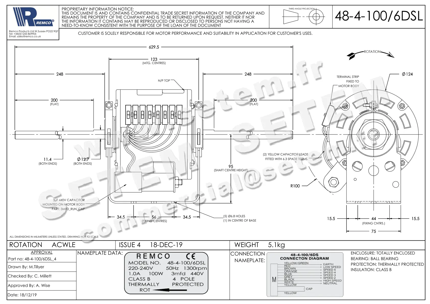 5743001065-MOTEUR REMCO 48.4.100/6DSL