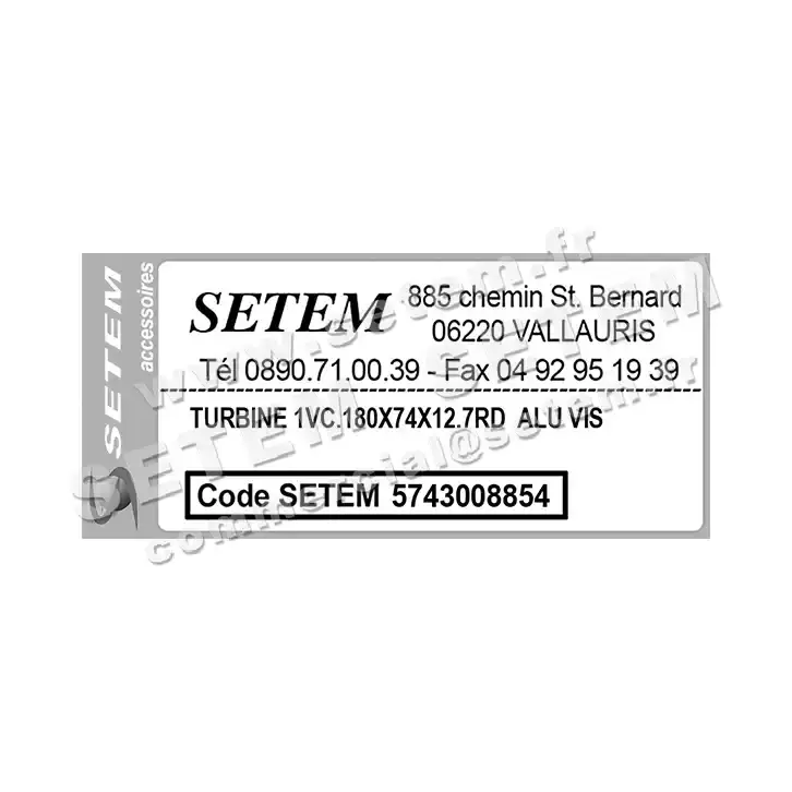 5743008854-TURBINE REMCO 1VC.180X74X12.7RD ALU VIS 5