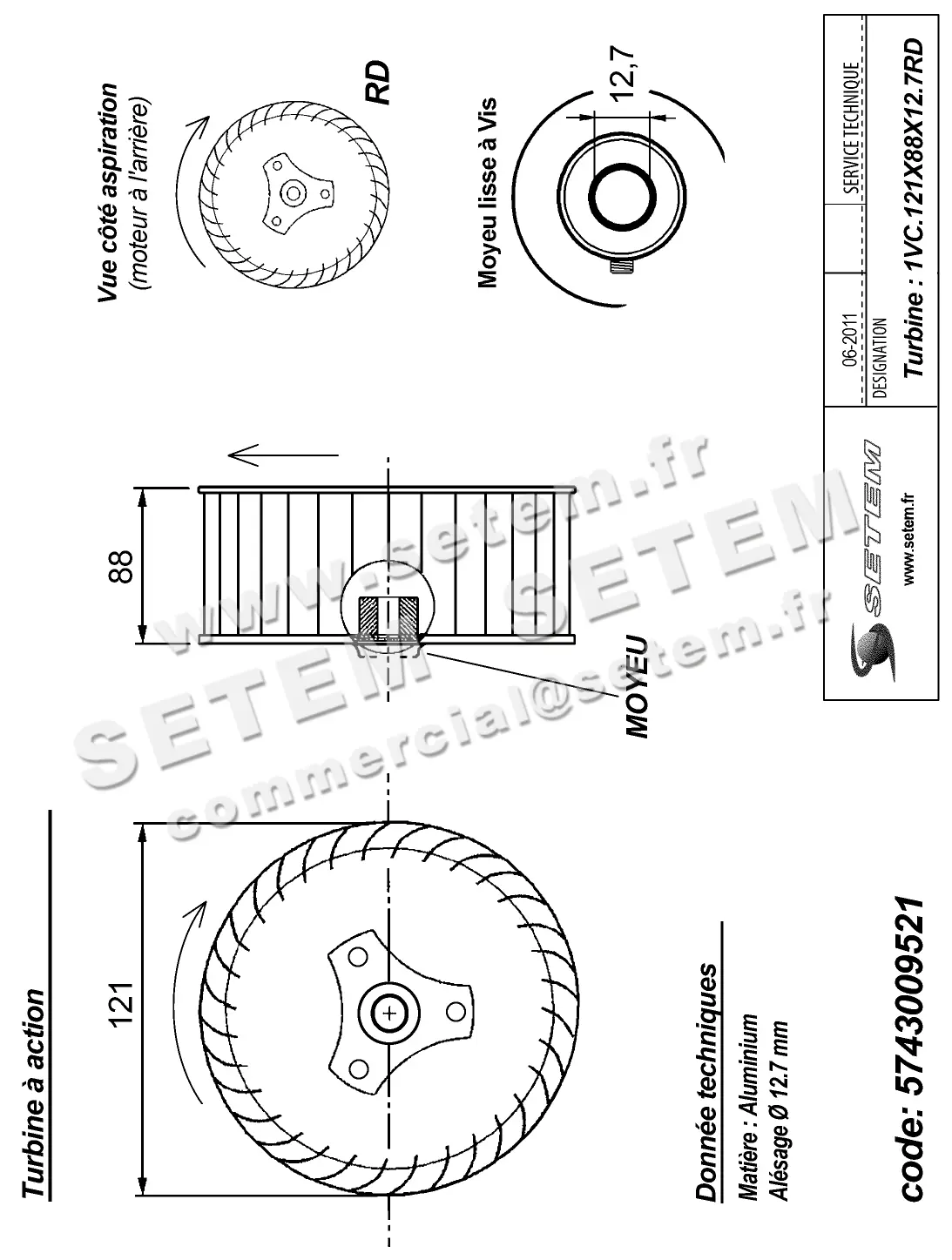 5743009521-TURBINE REMCO 1VC.121X88X12.7RD ALU VIS 2