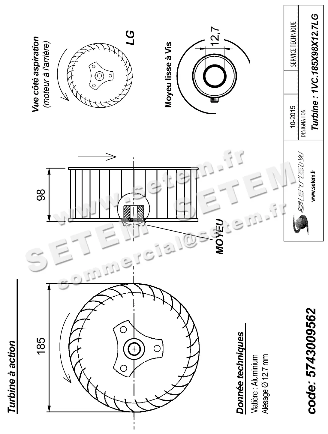 5743009562-TURBINE REMCO 1VC.185X98X12.7LG ALU VIS 2