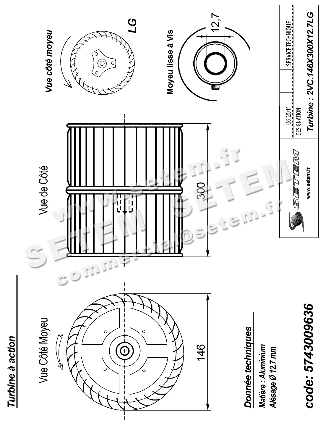 5743009636-TURBINE REMCO 2VC.146X300X12.7LG ALU VIS 2