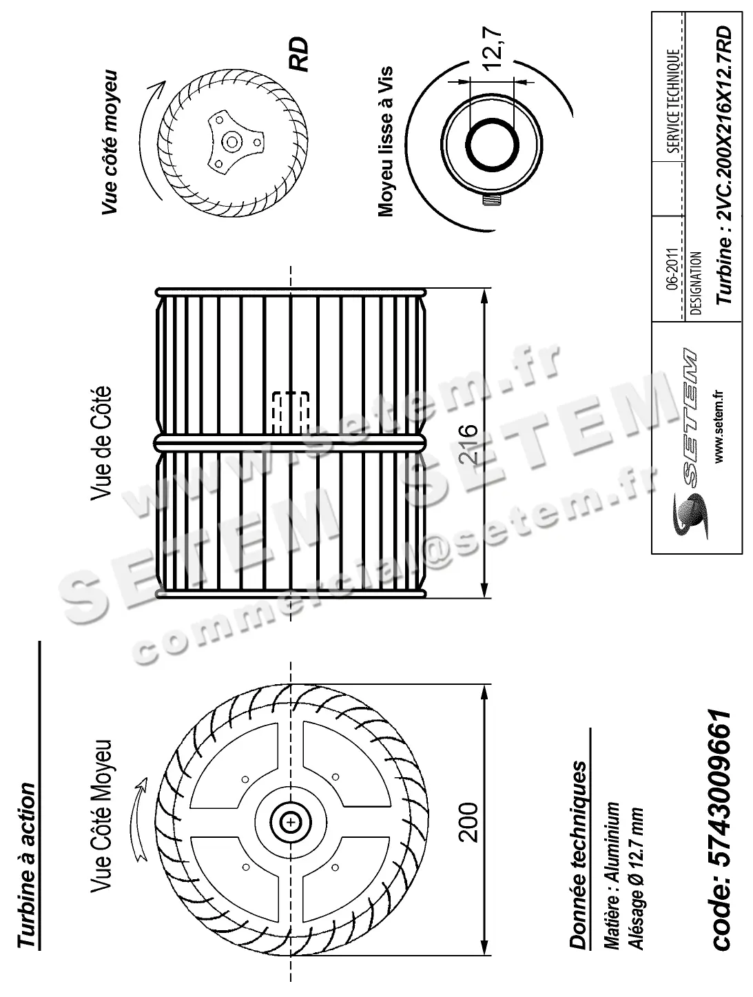 5743009661-TURBINE REMCO 2VC.200X216X12.7RD ALU VIS 2