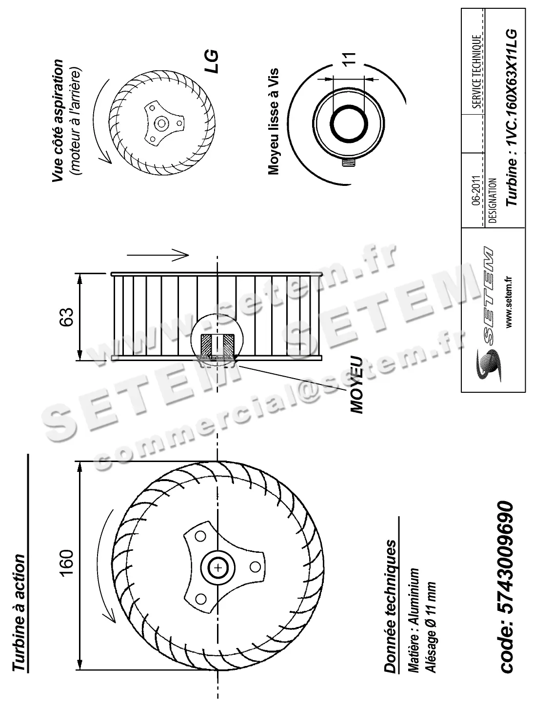 5743009690-TURBINE REMCO 1VC.160X63X11LG ALU VIS 2