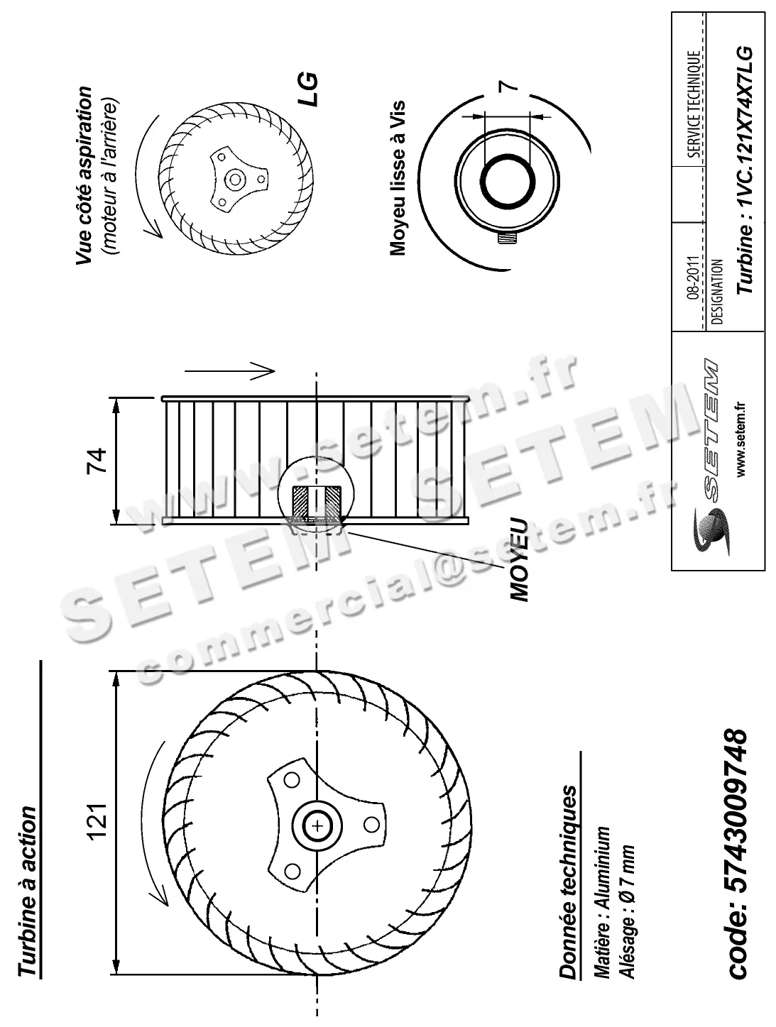 5743009748-TURBINE REMCO 1VC.121X74X7LG ALU VIS 2