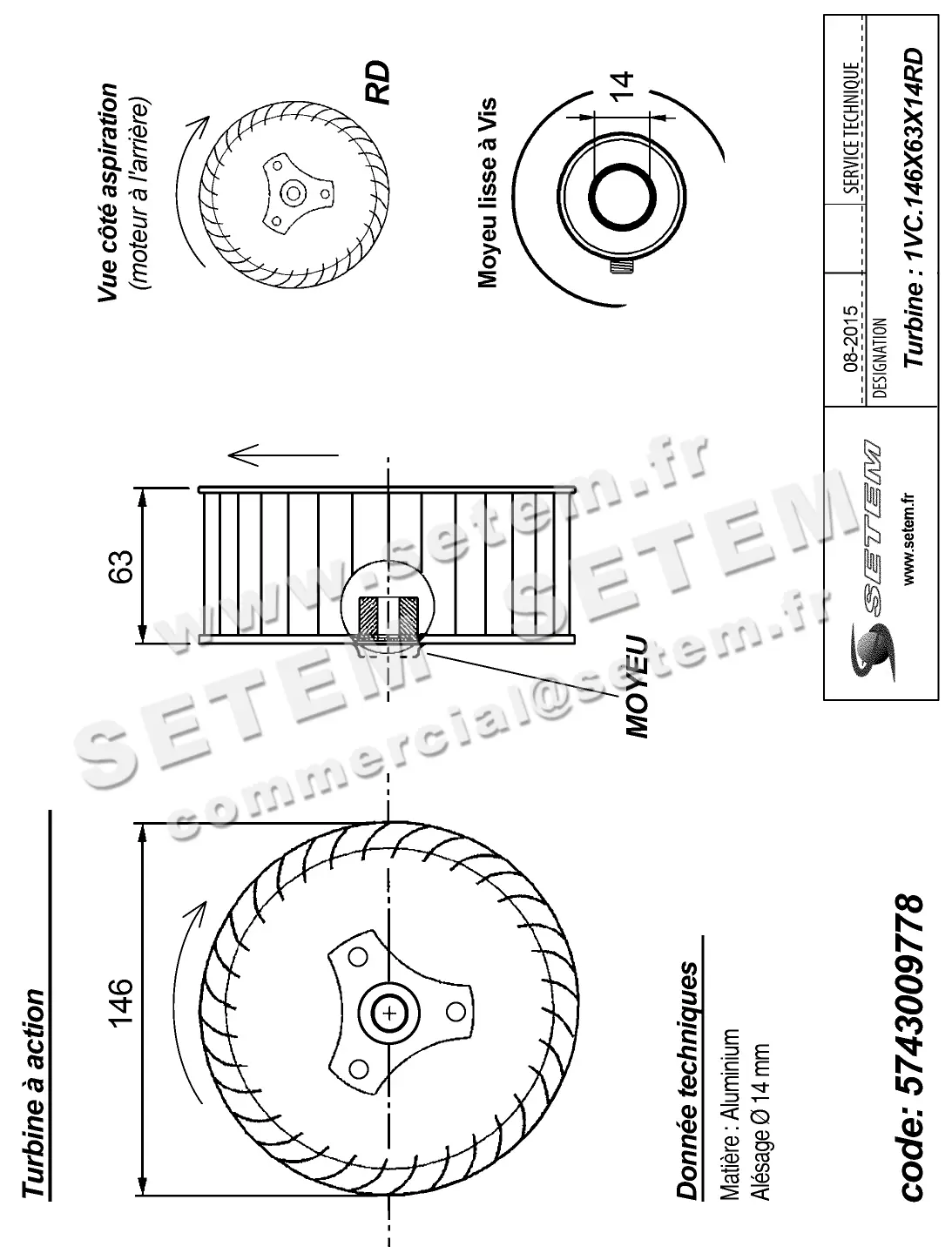 5743009778-TURBINE REMCO 1VC.146X63X14RD ALU VIS 2