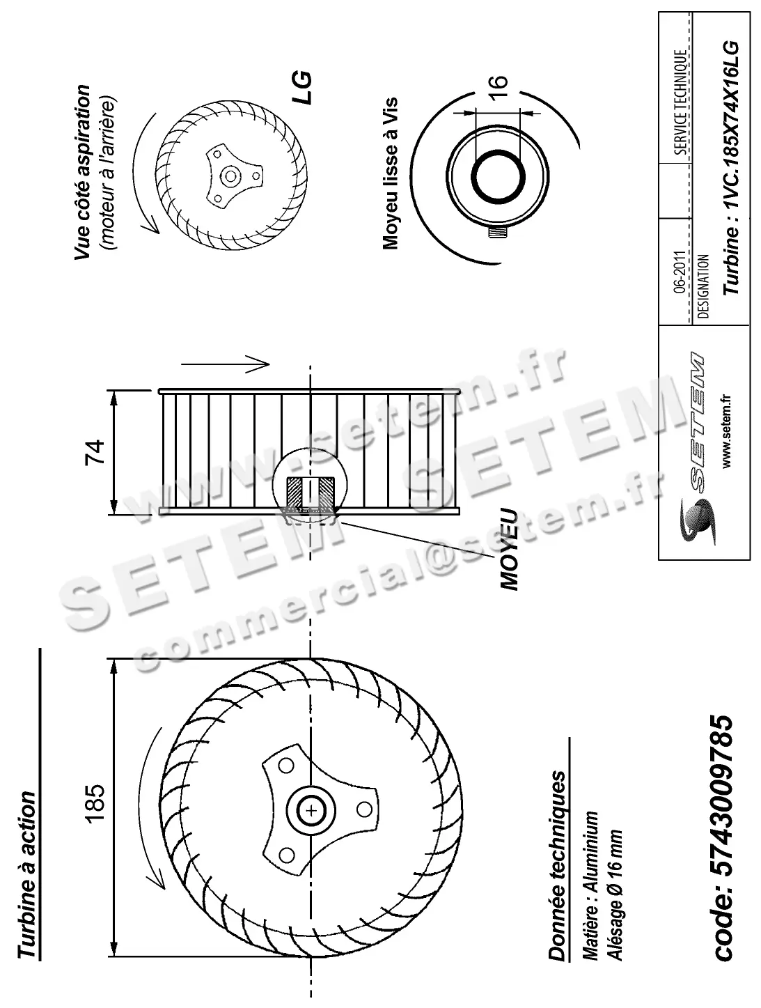 5743009785-TURBINE REMCO 1VC.185X74X16LG ALU VIS 2
