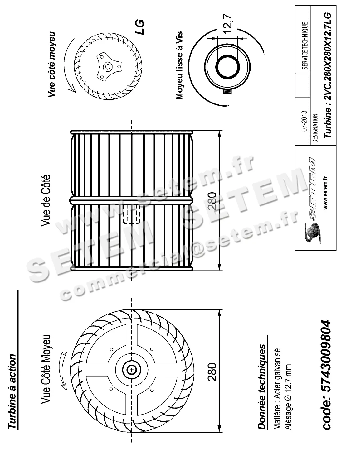 5743009804-TURBINE REMCO 2VC.280X280X12.7LG GALVA VIS 2