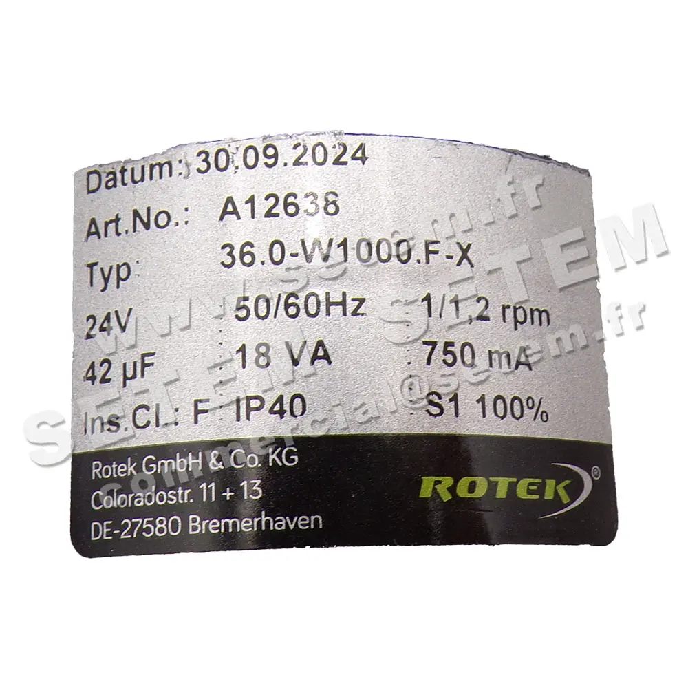 5781001112-MOTEUR ROTEK 36.0-W1000.F-X *A12638* 4