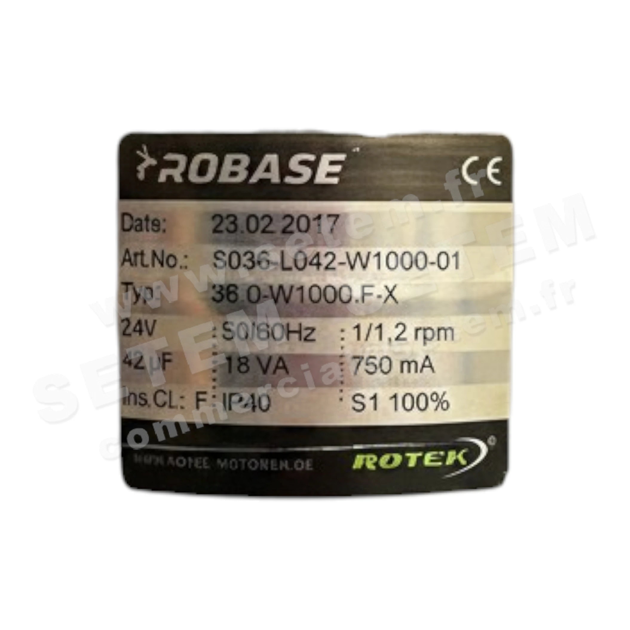 5781001141-MOTOREDUCTEUR S036-L042-W1000-01 ROTEK 2